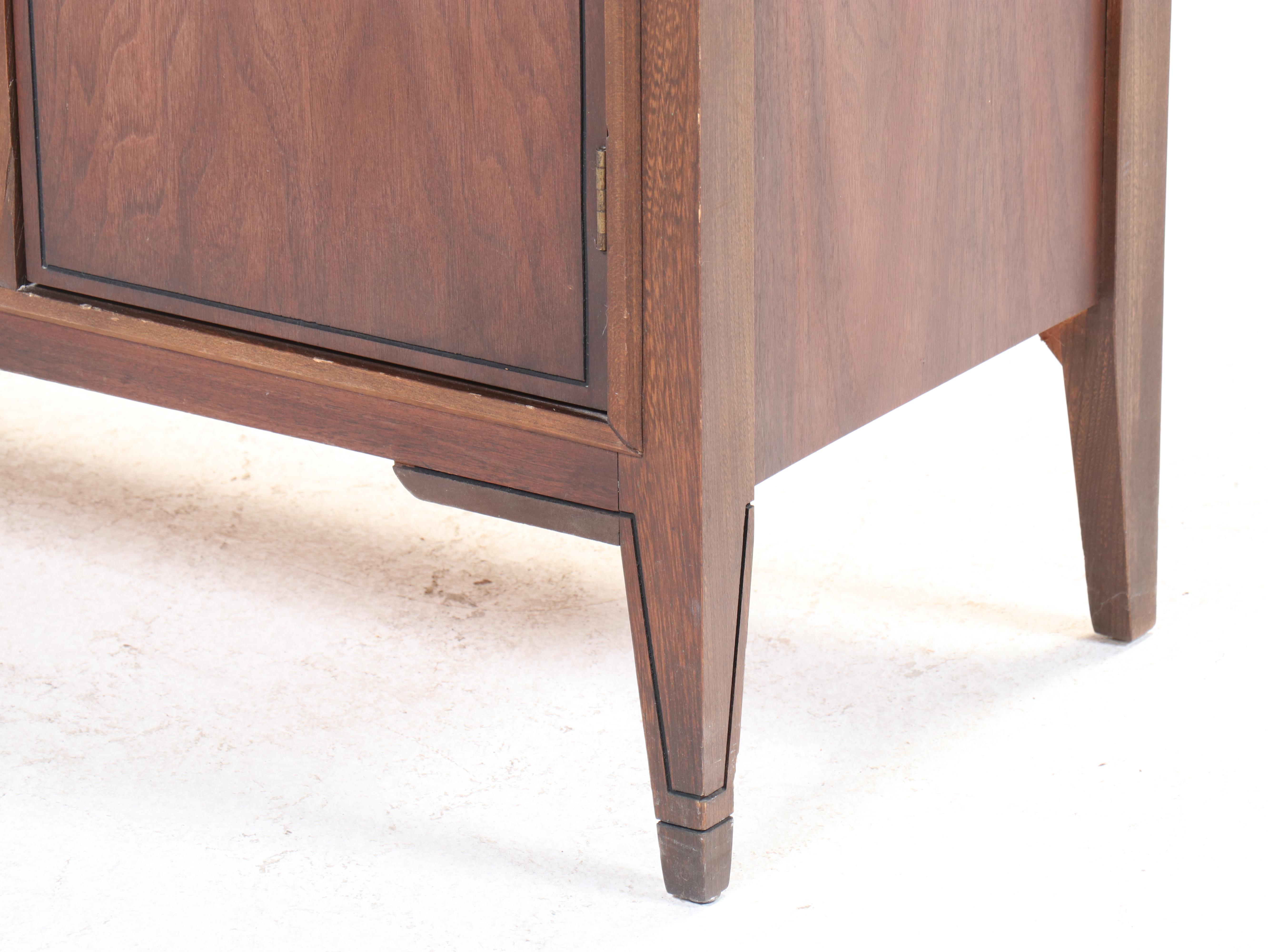 Kent Coffey "Tempo" Walnut China Cabinet, Mid-20th Century