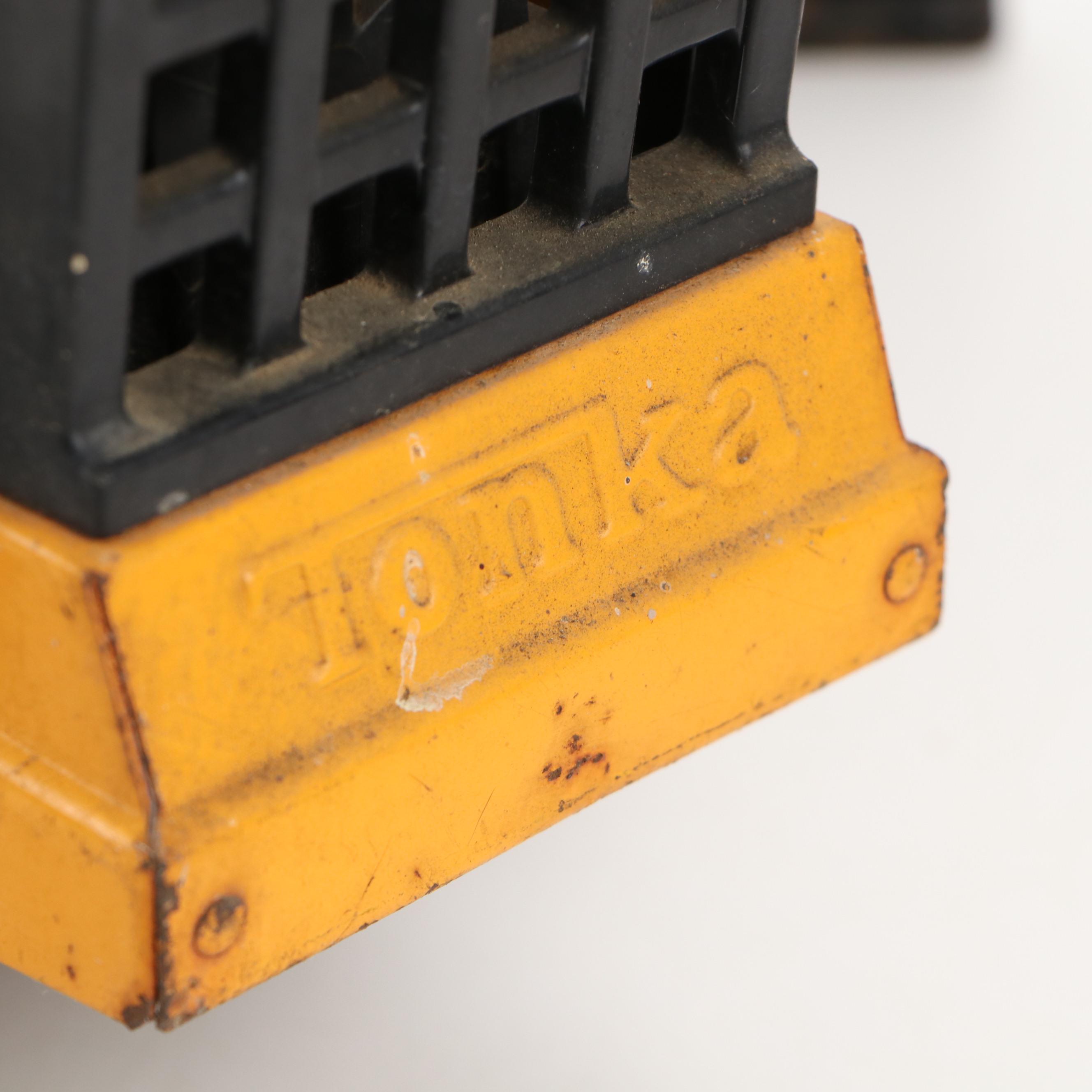 Mighty Tonka Road Grader and Roller Pressed Steel Toys