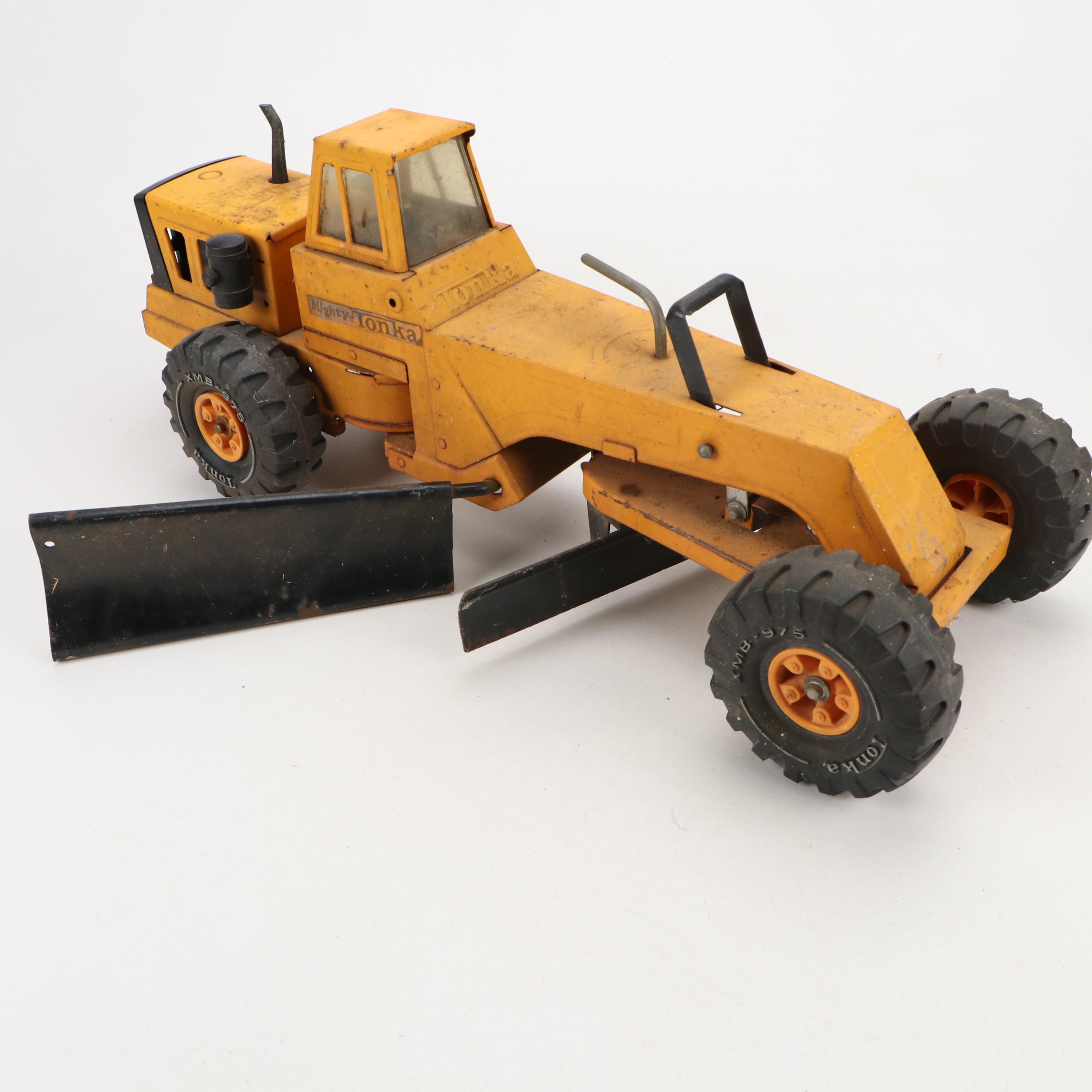 Mighty Tonka Road Grader and Roller Pressed Steel Toys