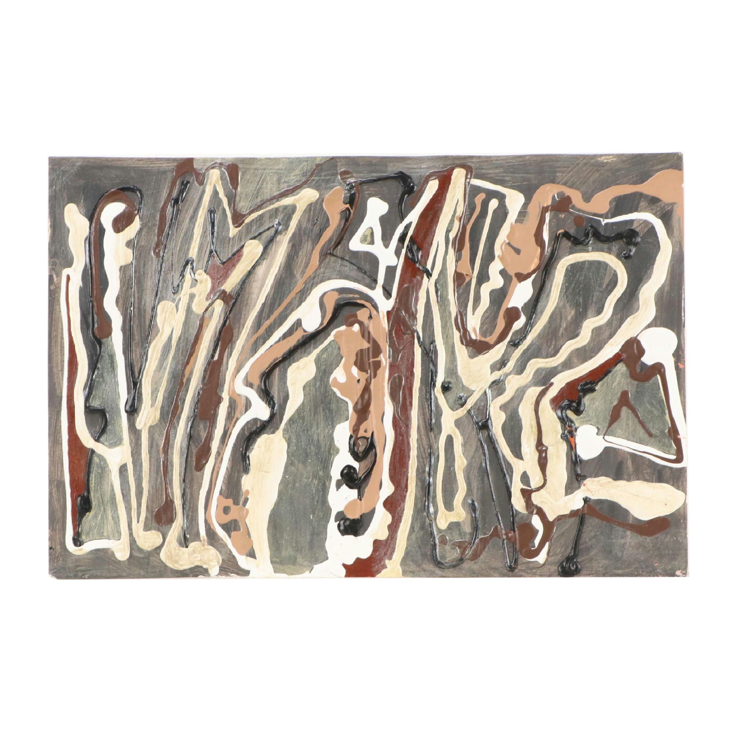 Ann Bowers Abstract Modernist Acrylic Painting, Late 20th Century