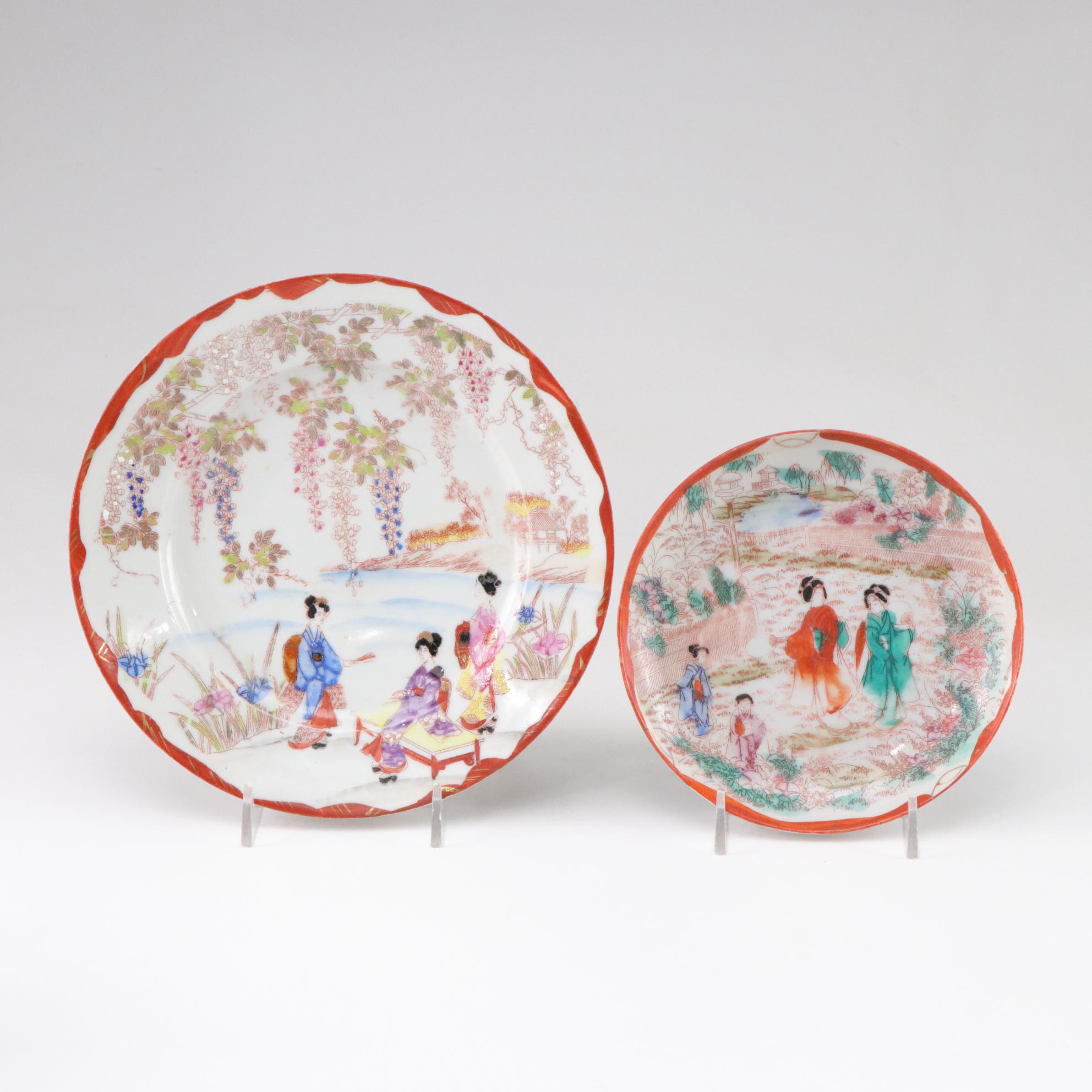 Hand-Painted Geisha Theme Tableware & Sake Set