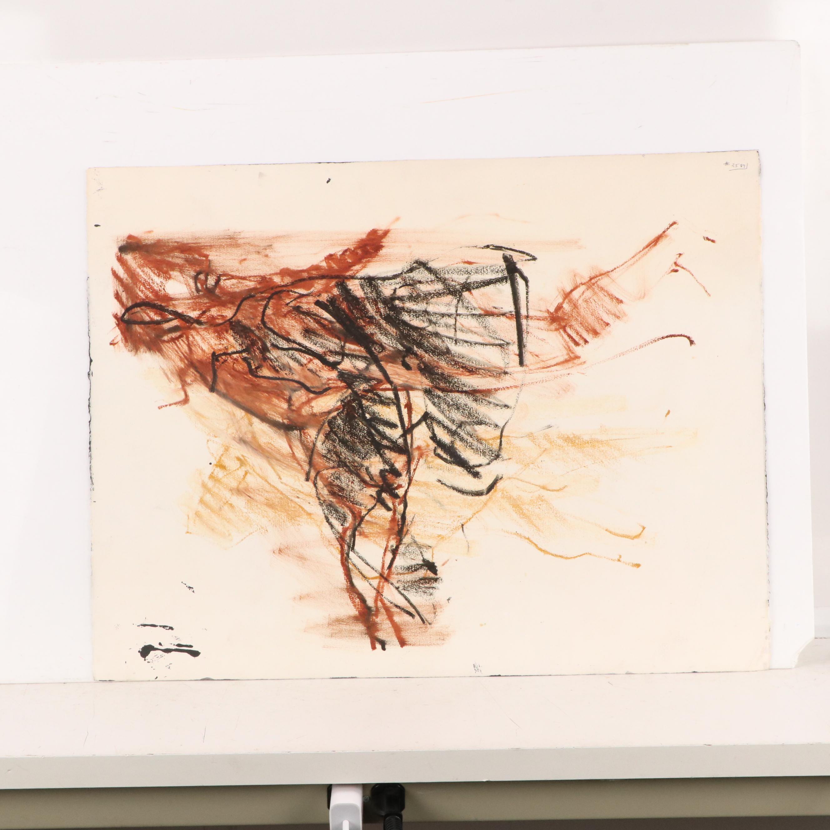 Jack Meanwell Abstract Modern Oil Painting, Late 20th Century