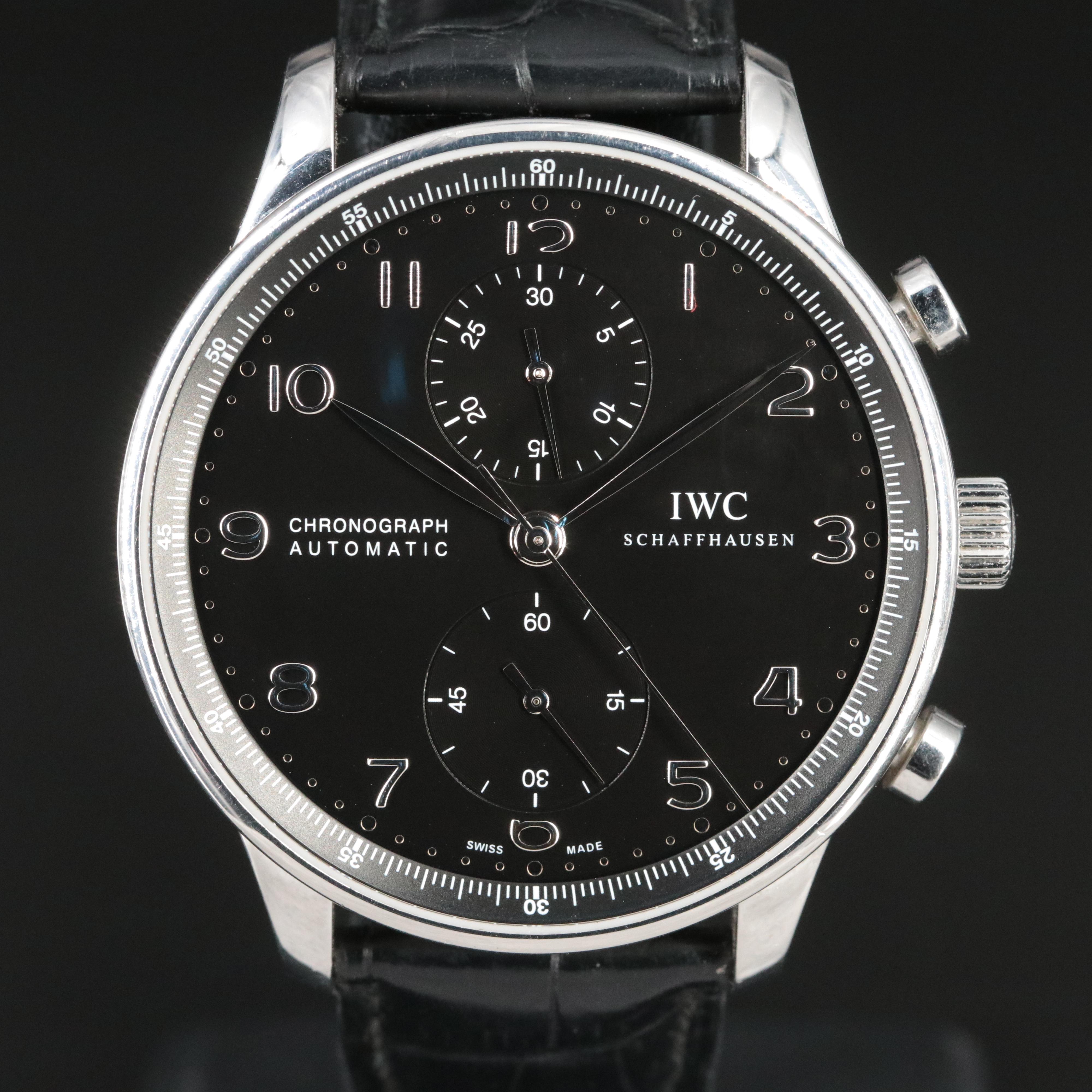 IWC Portuguese Chronograph IW371438 Black 41mm Steel Automatic Watch