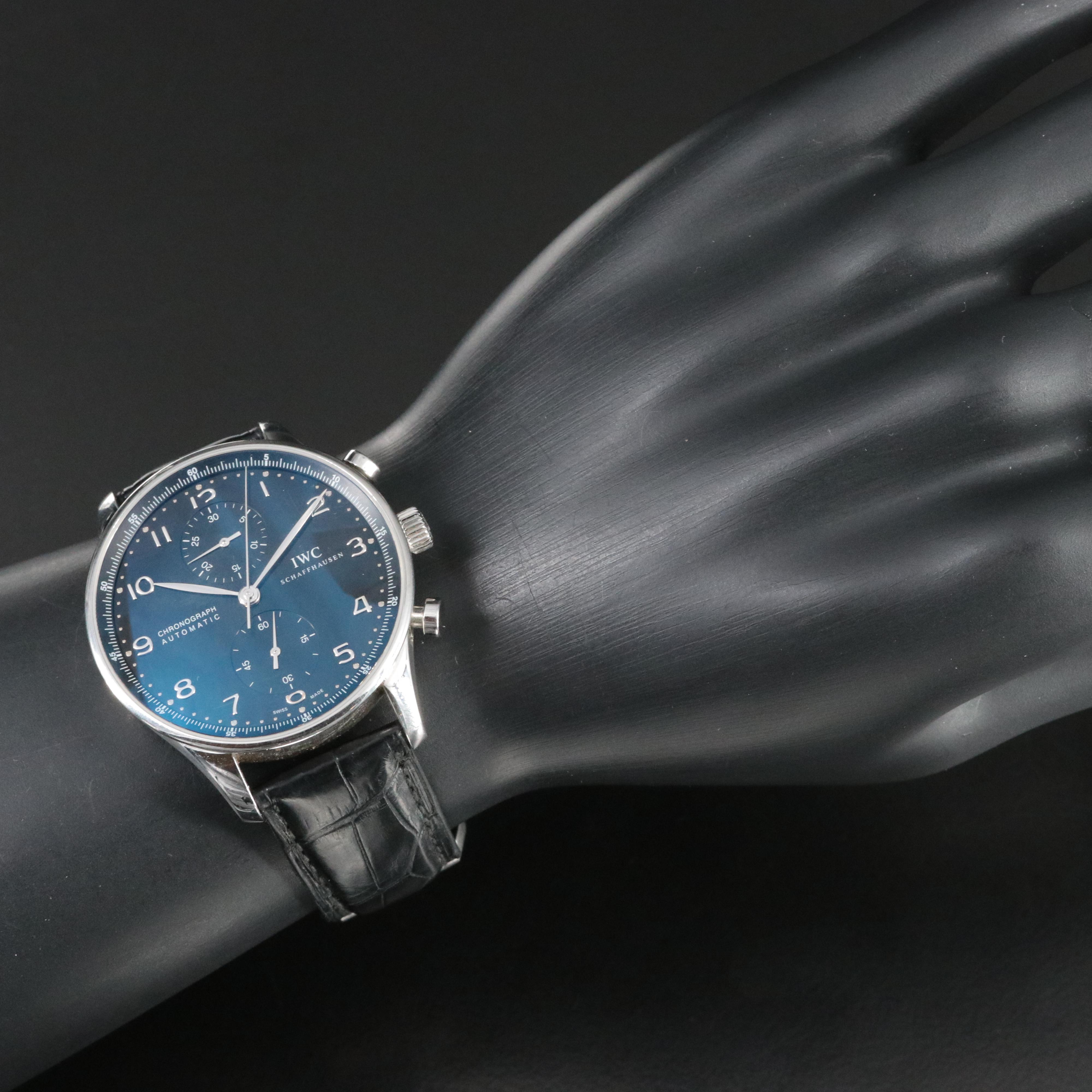 IWC Portuguese Chronograph IW371438 Black 41mm Steel Automatic Watch