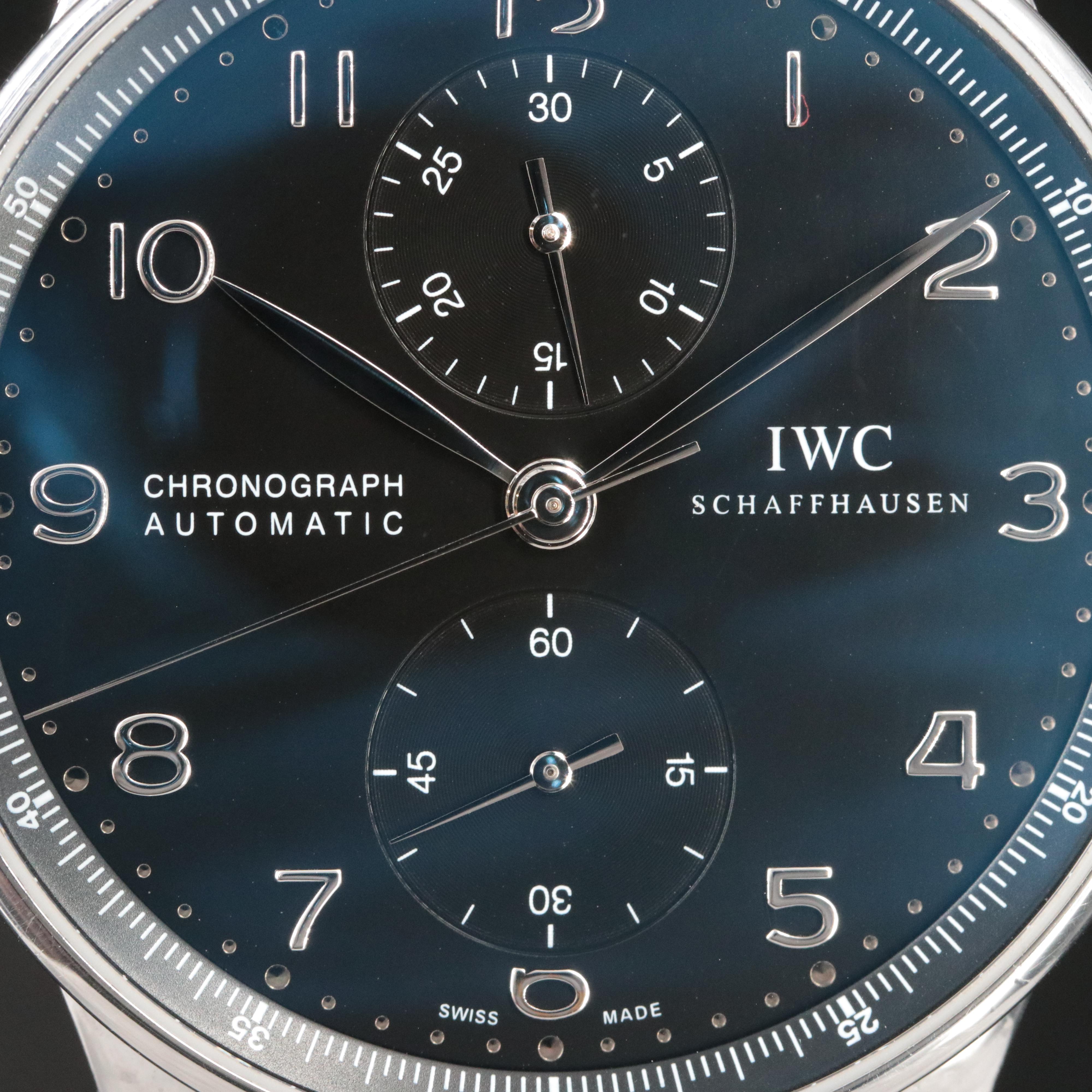 IWC Portuguese Chronograph IW371438 Black 41mm Steel Automatic Watch