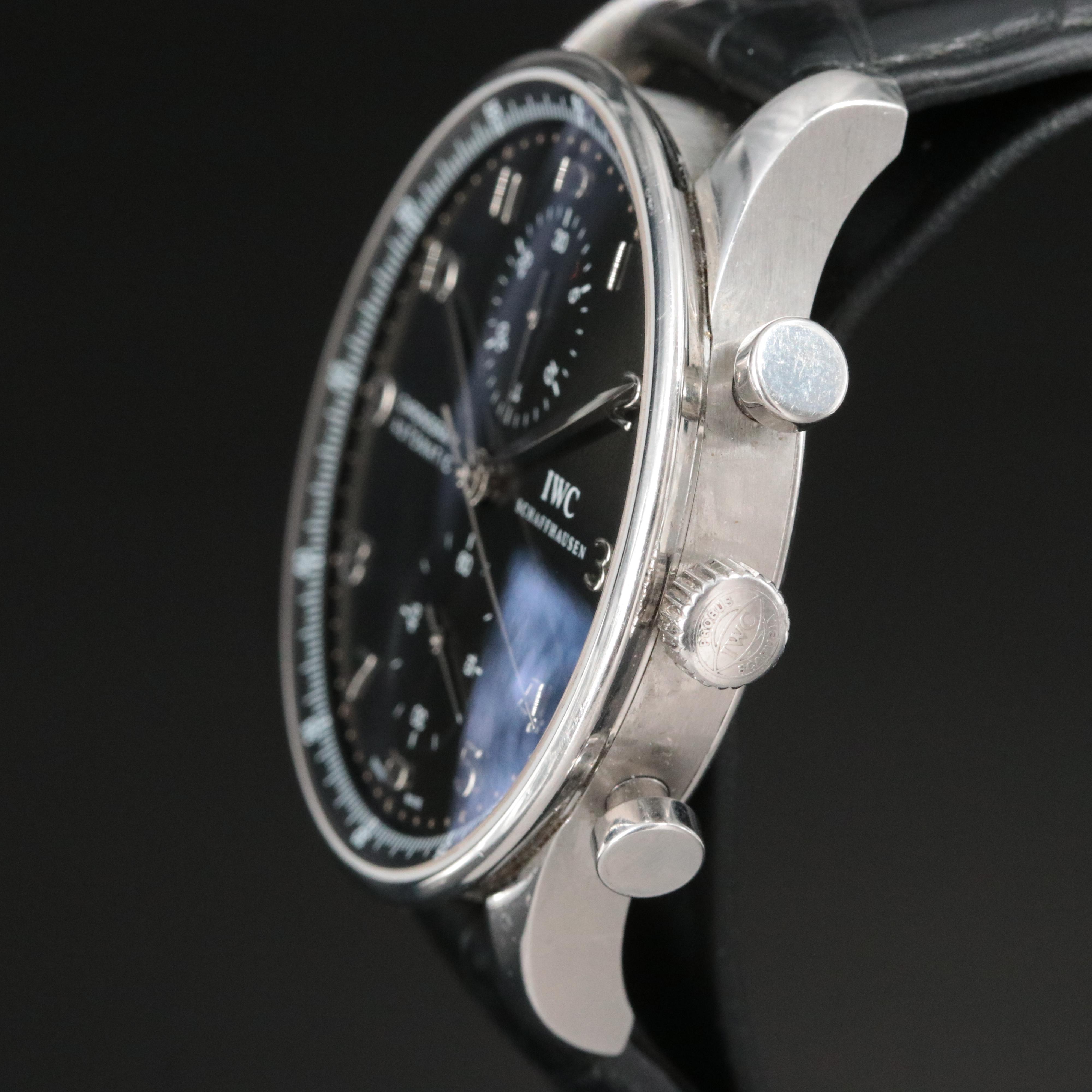 IWC Portuguese Chronograph IW371438 Black 41mm Steel Automatic Watch