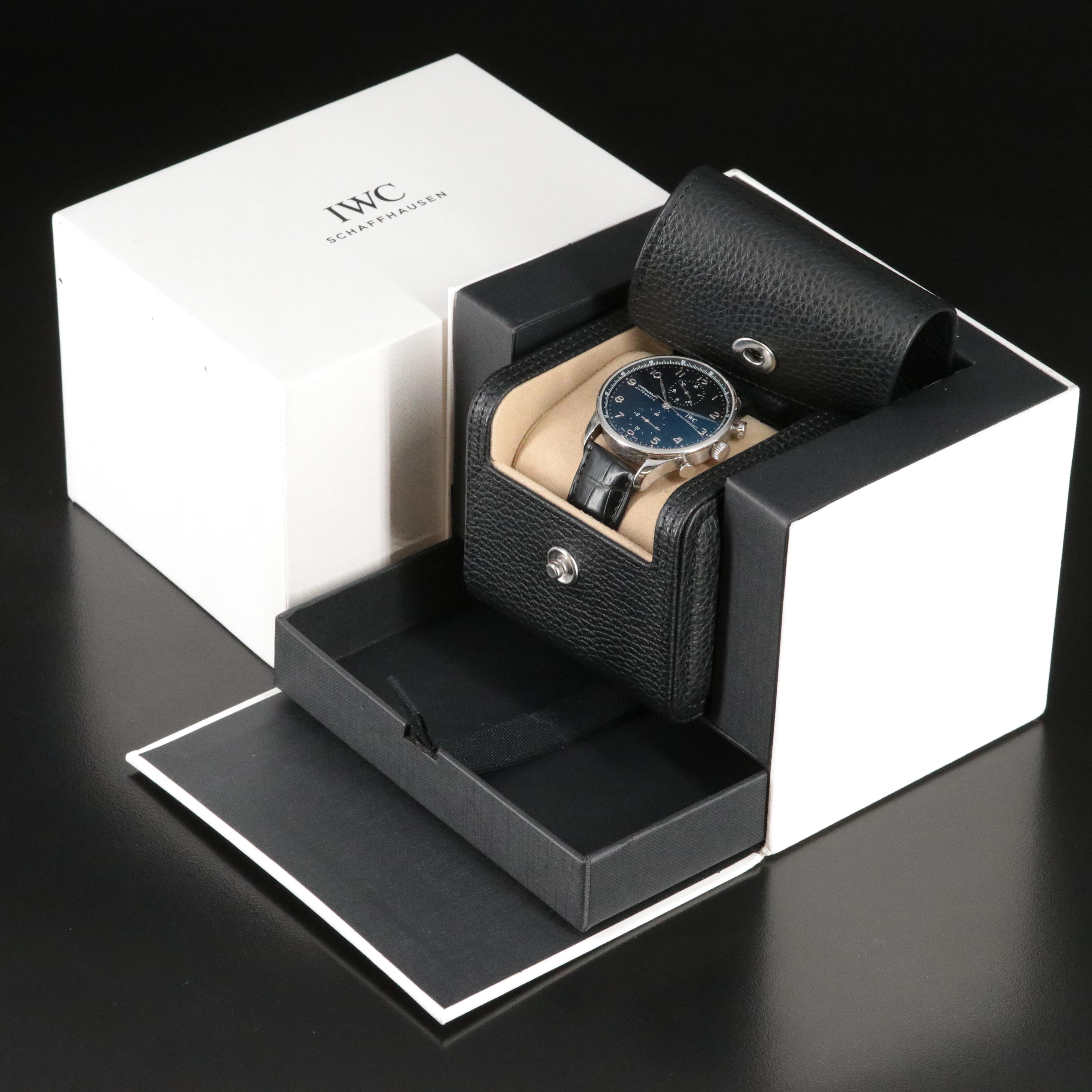 IWC Portuguese Chronograph IW371438 Black 41mm Steel Automatic Watch