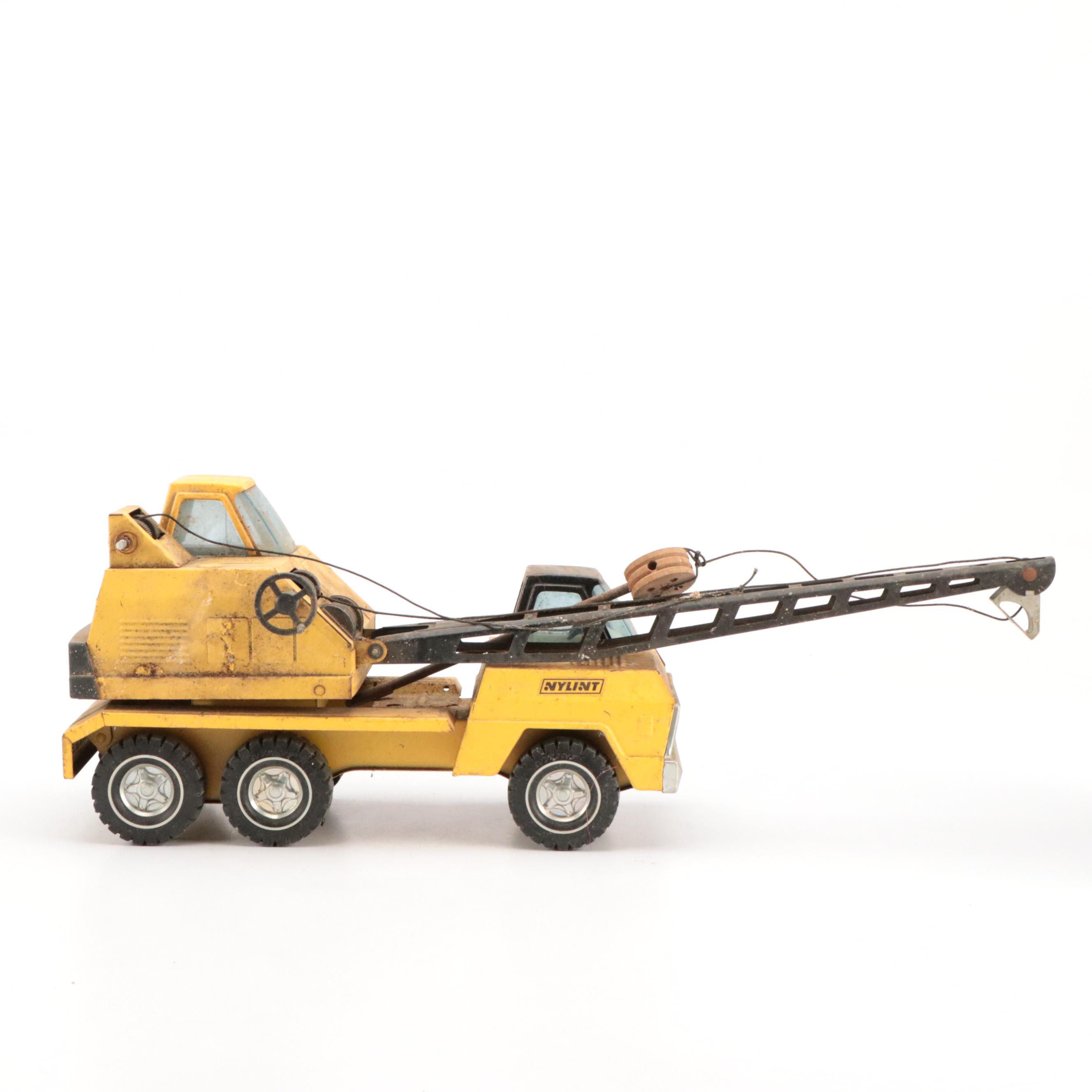 Nylint Crane Truck and Digger Pressed Steel Construction Toys