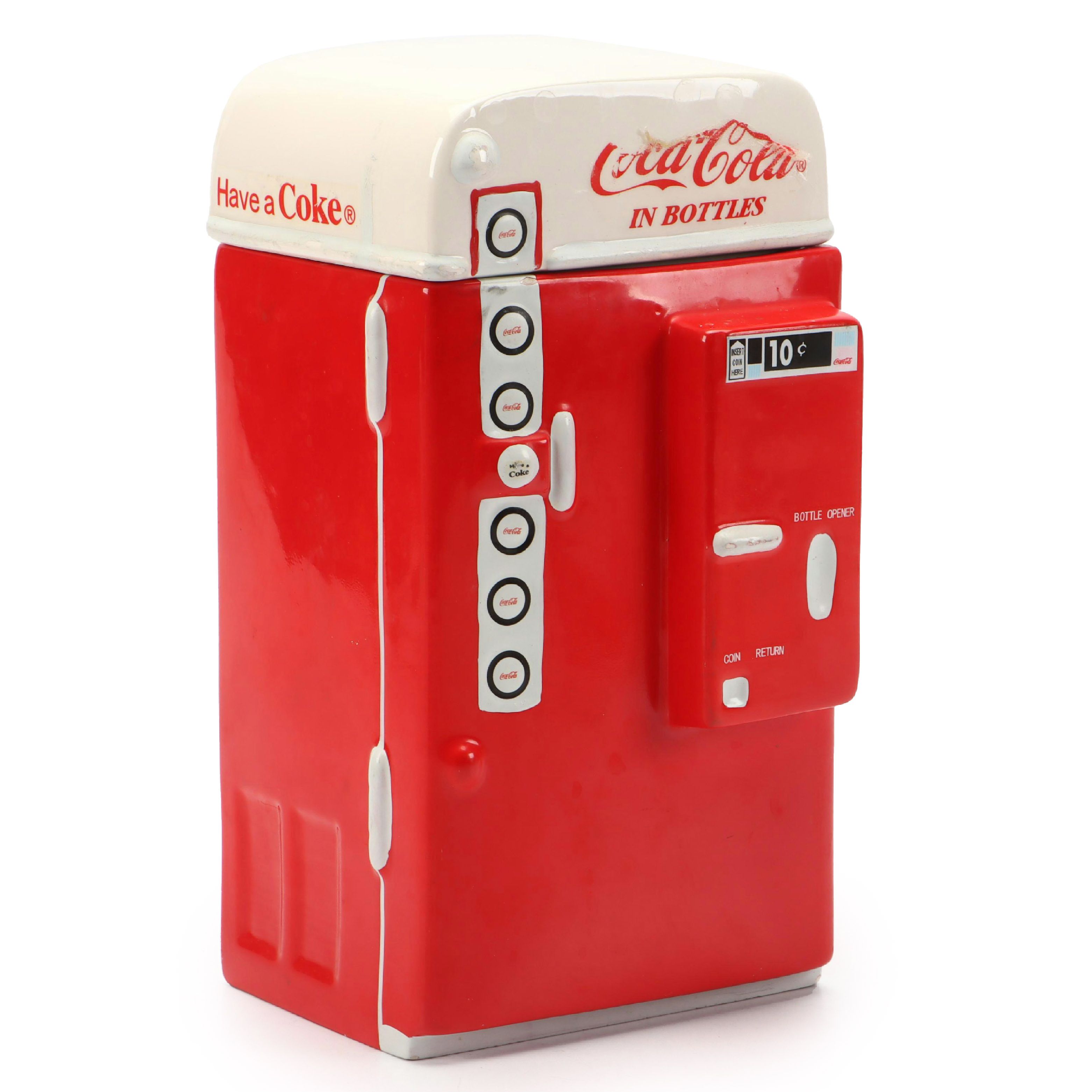Coca-Cola Vending Machine Ceramic Cookie Jar