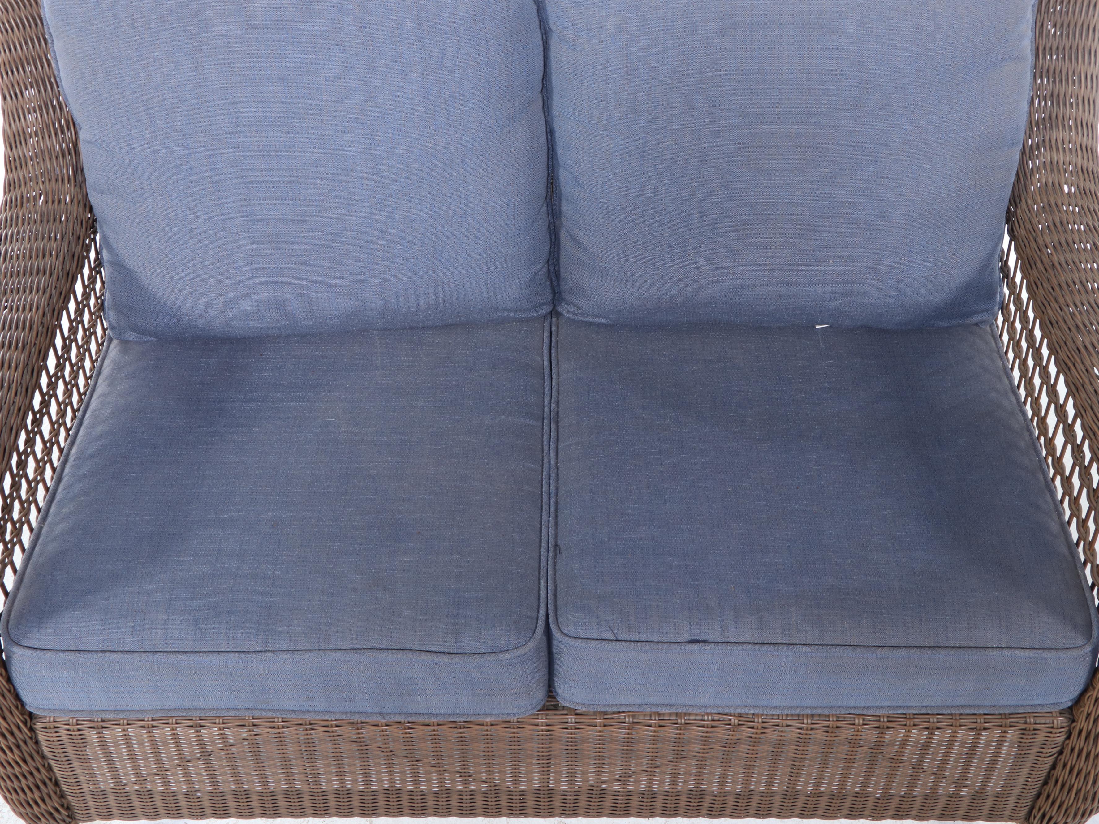 Hampton Bay Wicker Loveseat and Accent Table