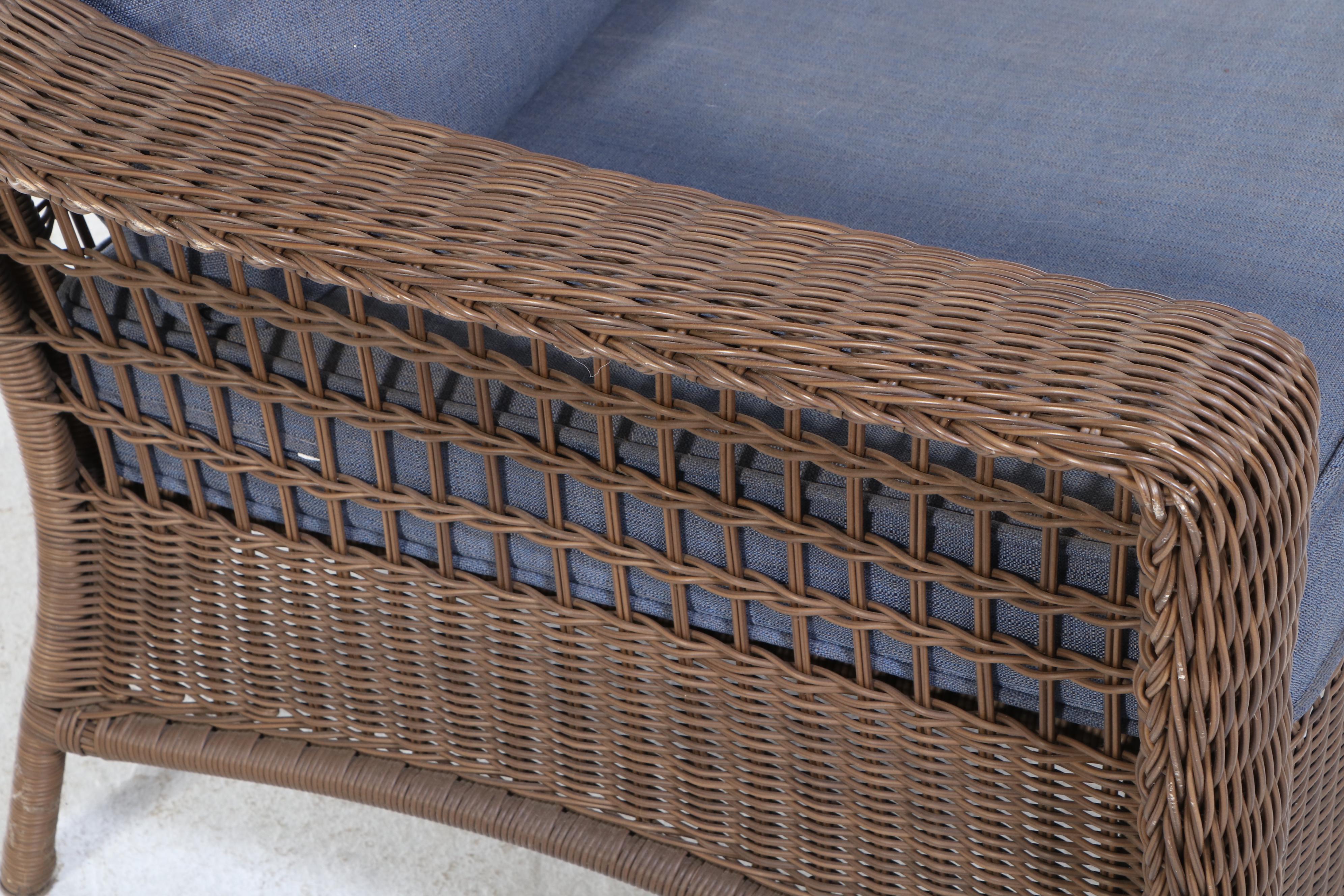Hampton Bay Wicker Loveseat and Accent Table