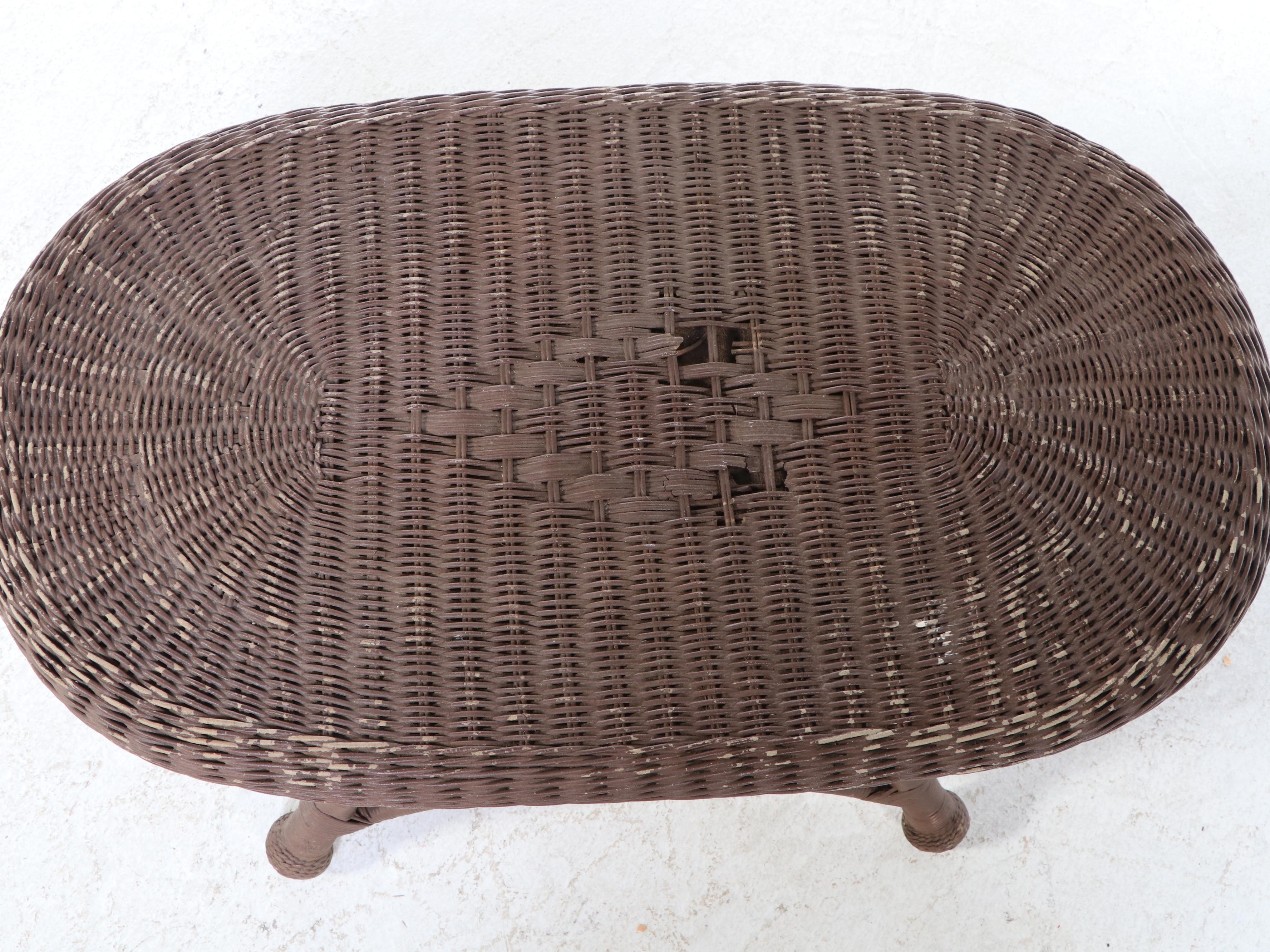 Hampton Bay Wicker Loveseat and Accent Table