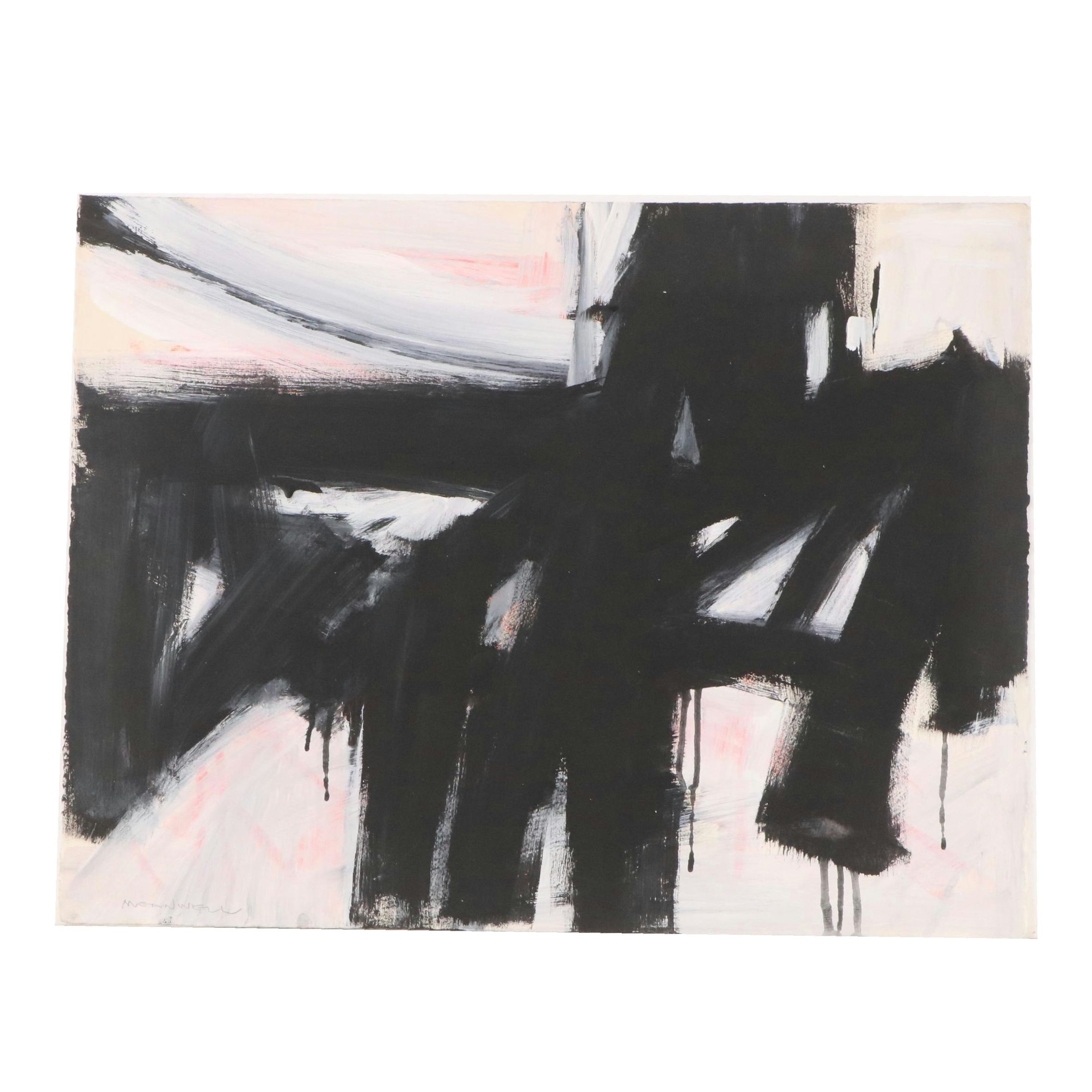 Jack Meanwell Abstract Modern Oil Painting, Late 20th Century