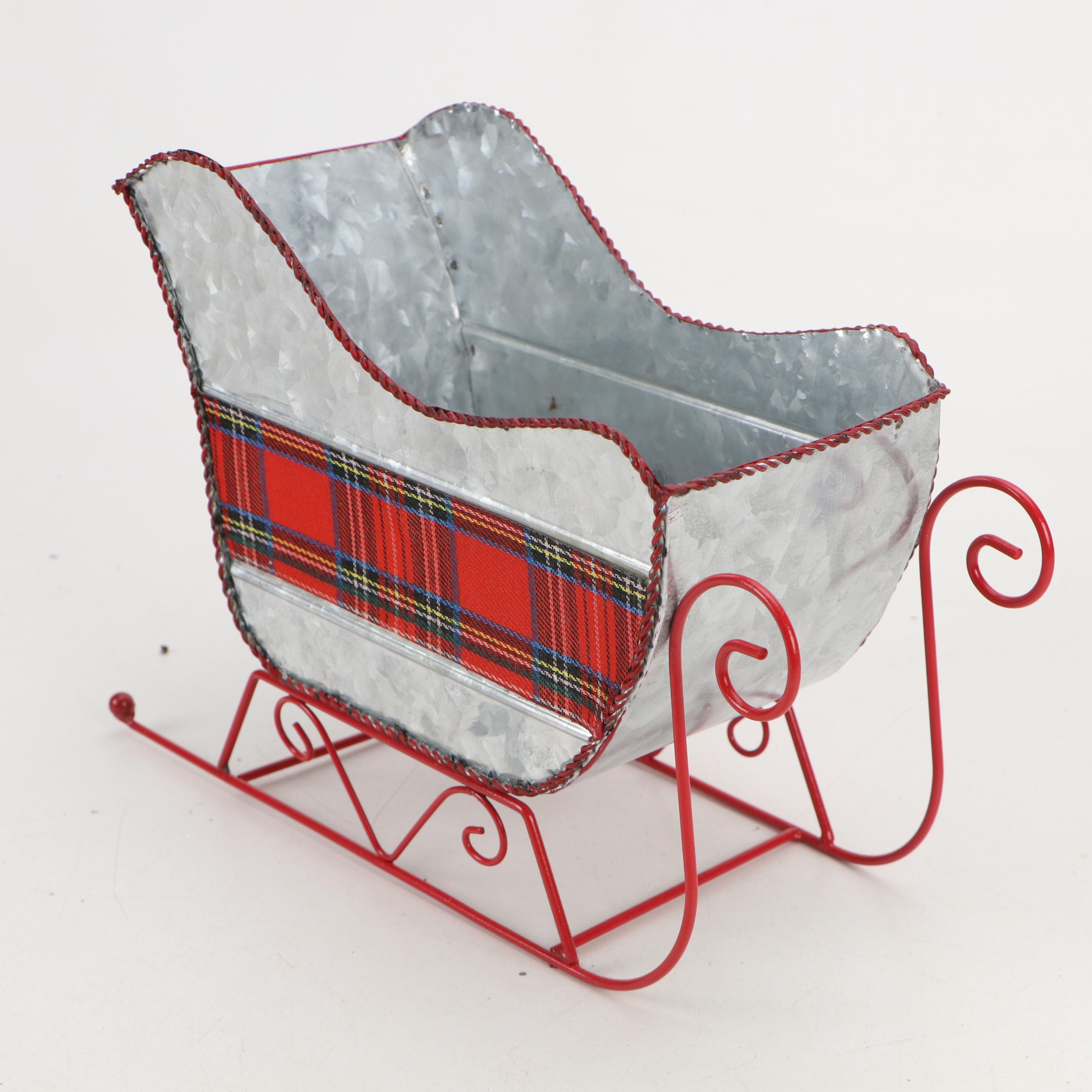 Lenox and Pandora Ceramic Ornaments with Light Up Trees and Resin Elf Sleigh