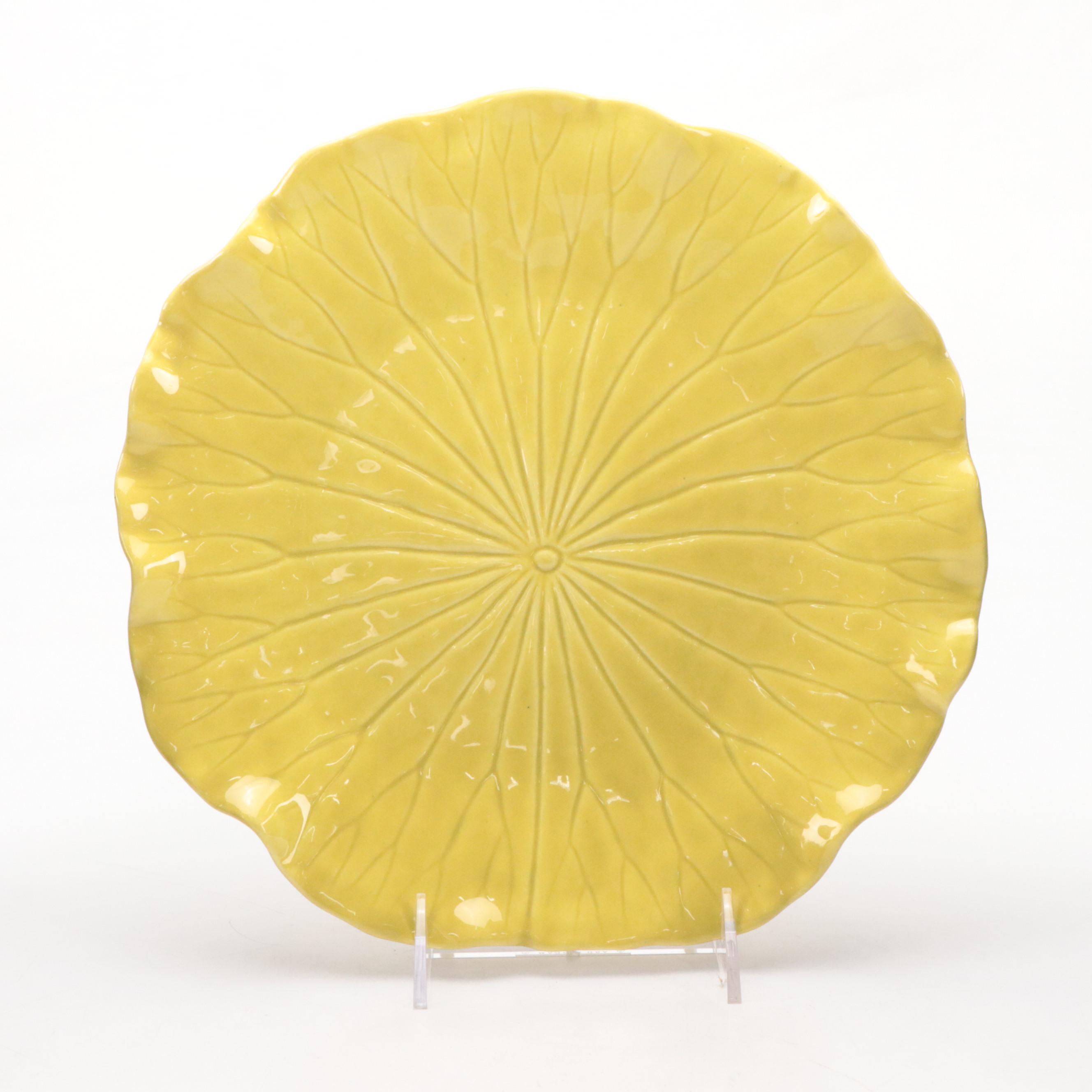 Metlox "Lotus Dark Green" and "Lotus Fern Green" Ceramic Dinner Plates