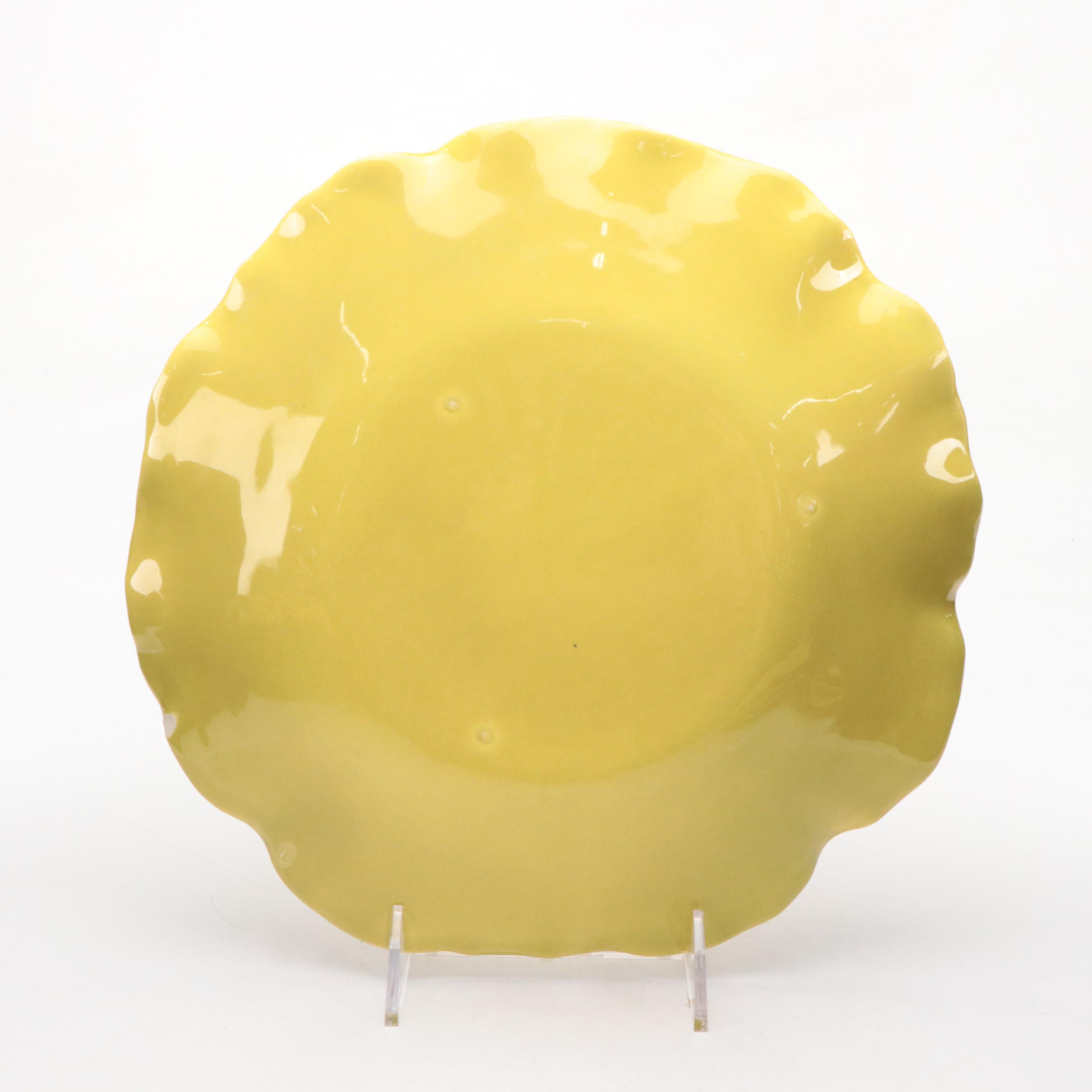 Metlox "Lotus Dark Green" and "Lotus Fern Green" Ceramic Dinner Plates