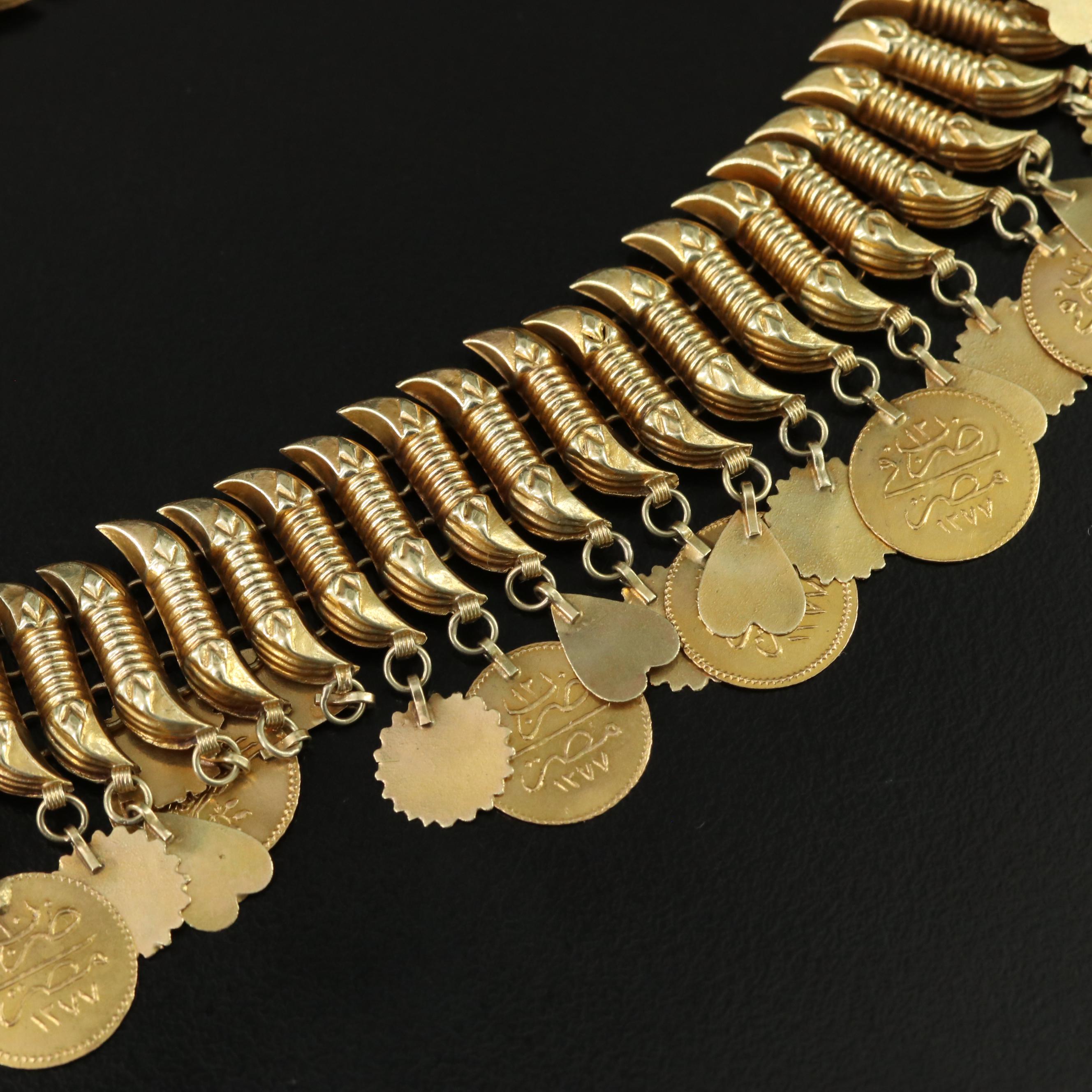 Middle Eastern 14K Crescent Cannetille Convertible Parure
