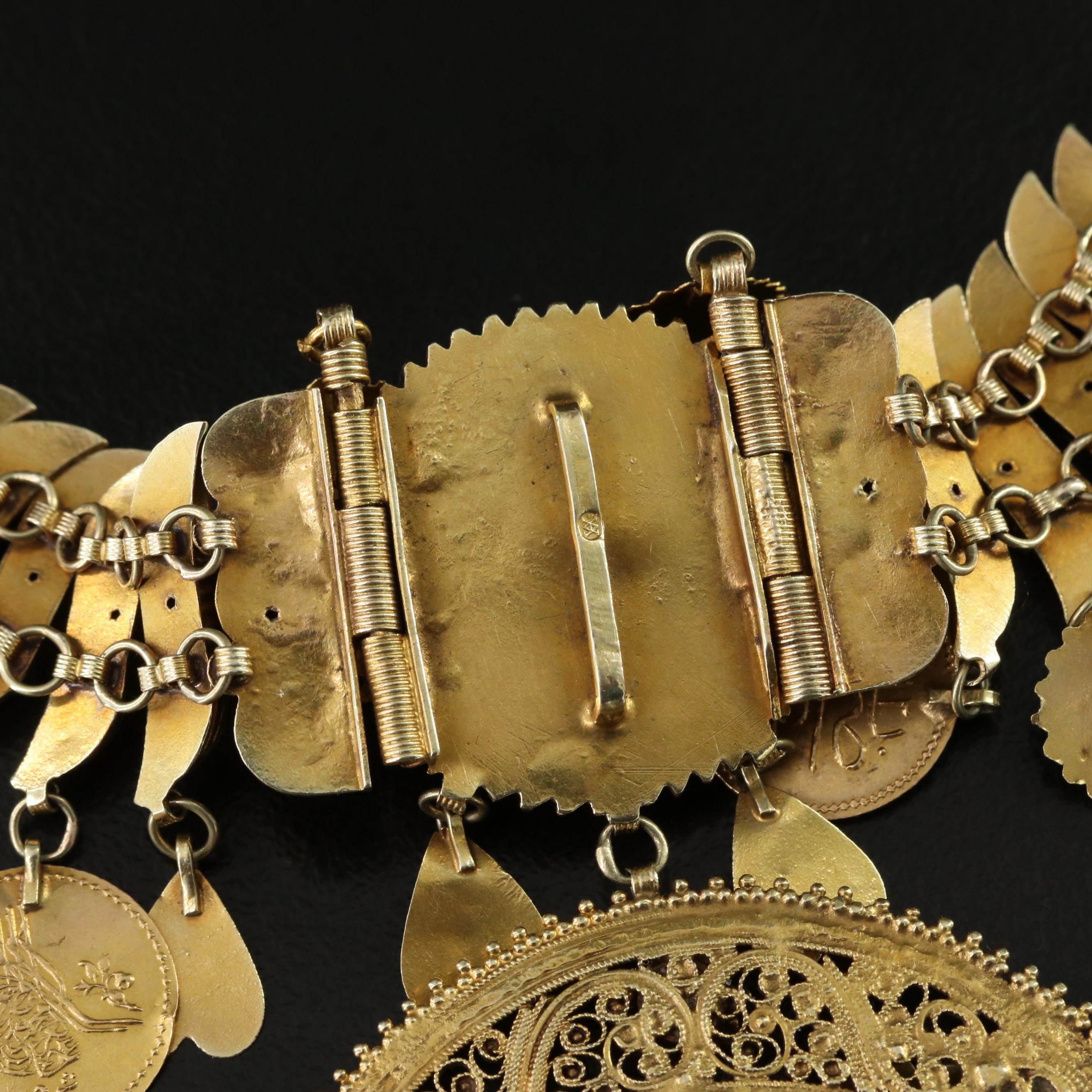 Middle Eastern 14K Crescent Cannetille Convertible Parure