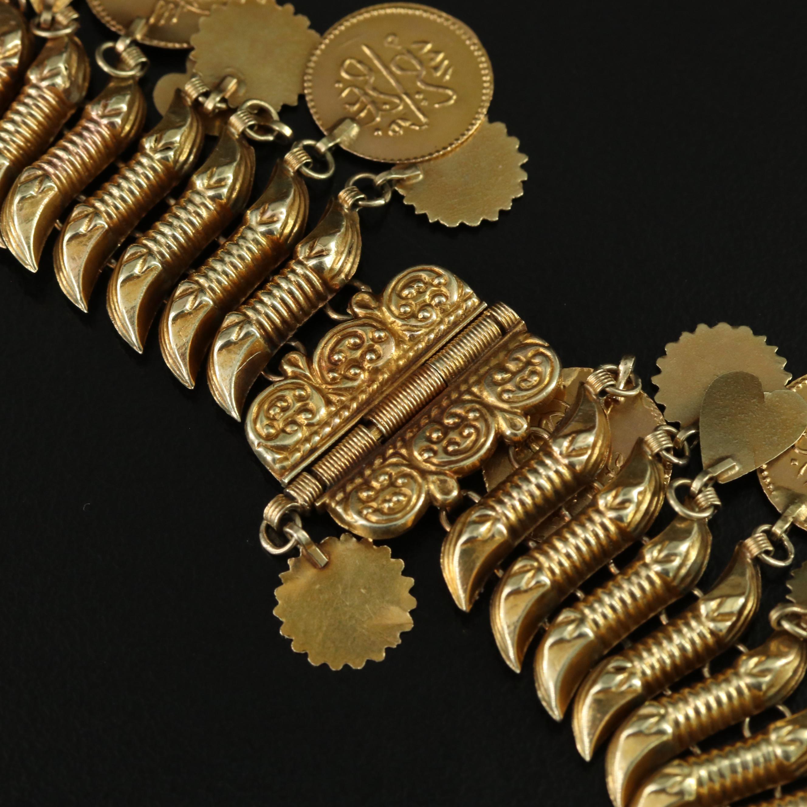 Middle Eastern 14K Crescent Cannetille Convertible Parure