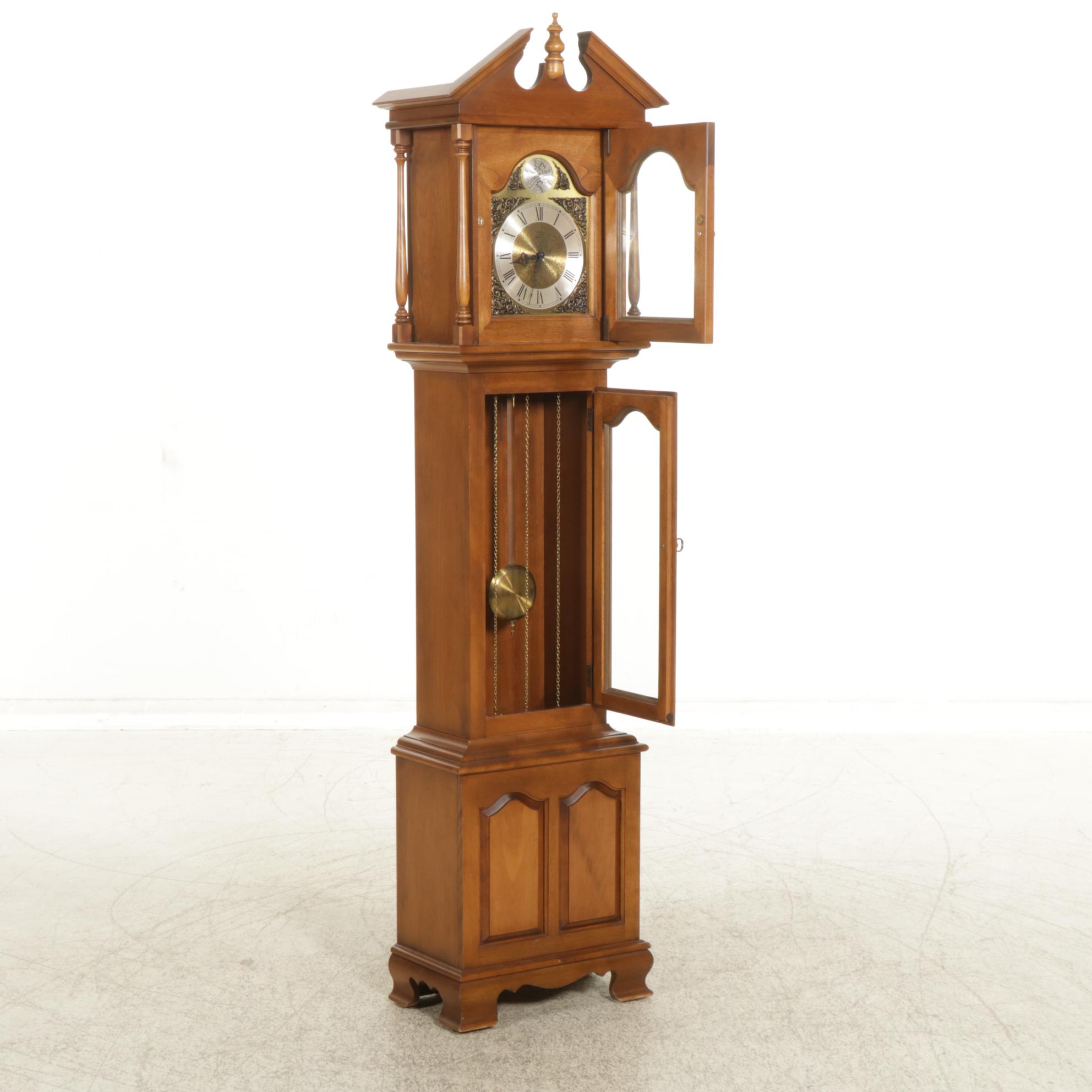 Ethan Allen Federal Style Maple Grandfather Clock