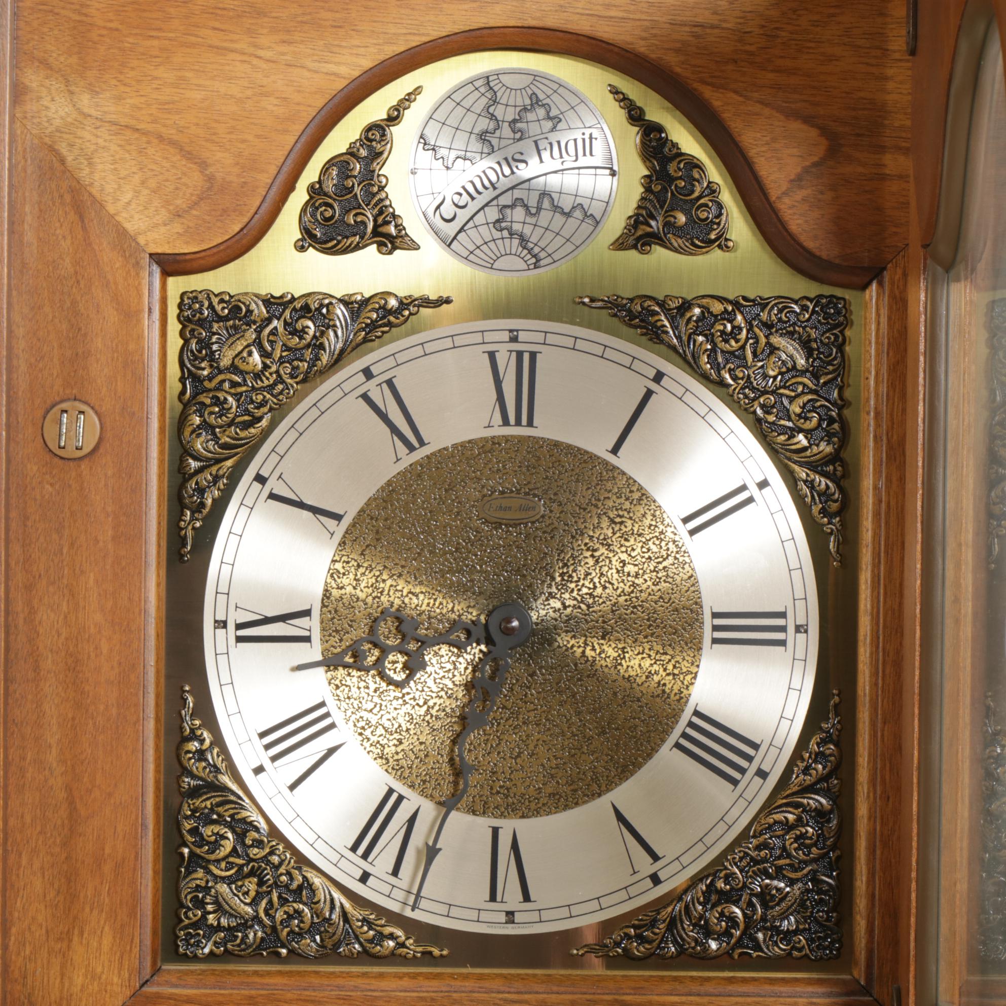 Ethan Allen Federal Style Maple Grandfather Clock