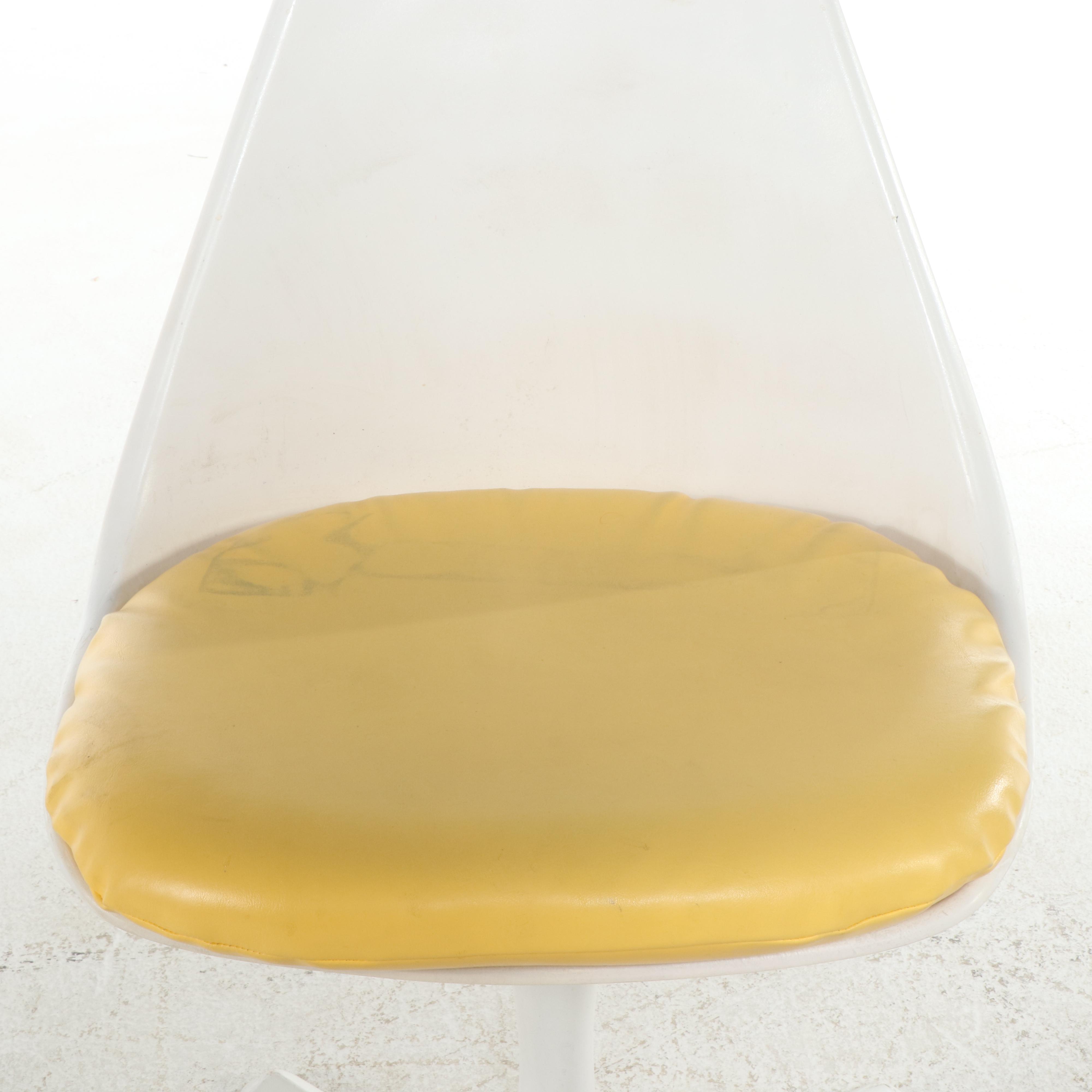 Pair of Burke Inc. Mid Century Modern Fiberglass and Aluminum "Tulip" Chairs