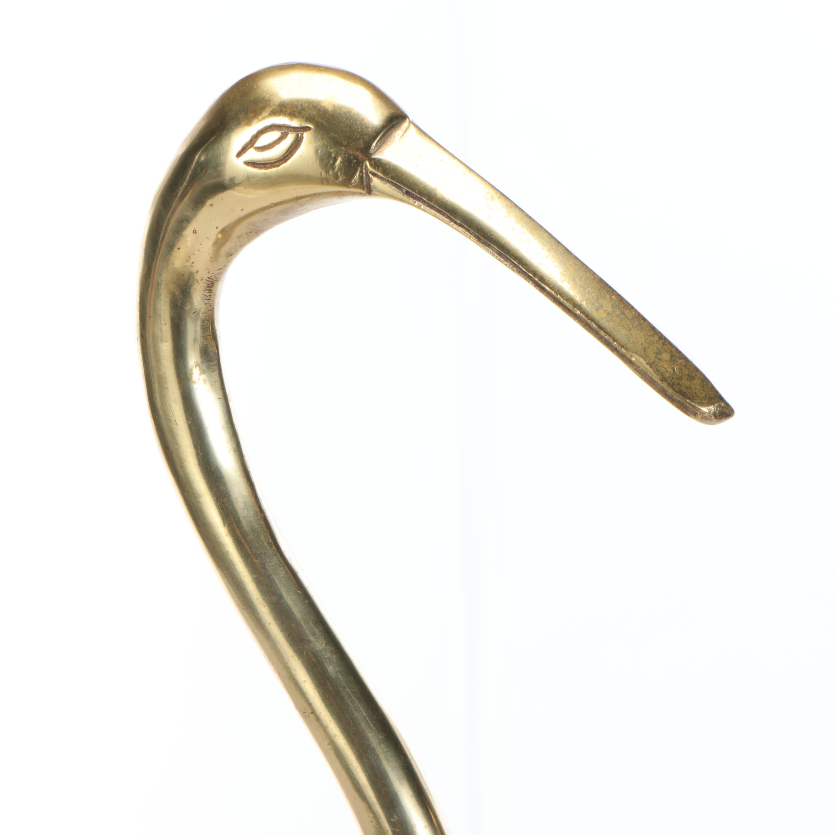 Cast Brass Stork Figures, Pair