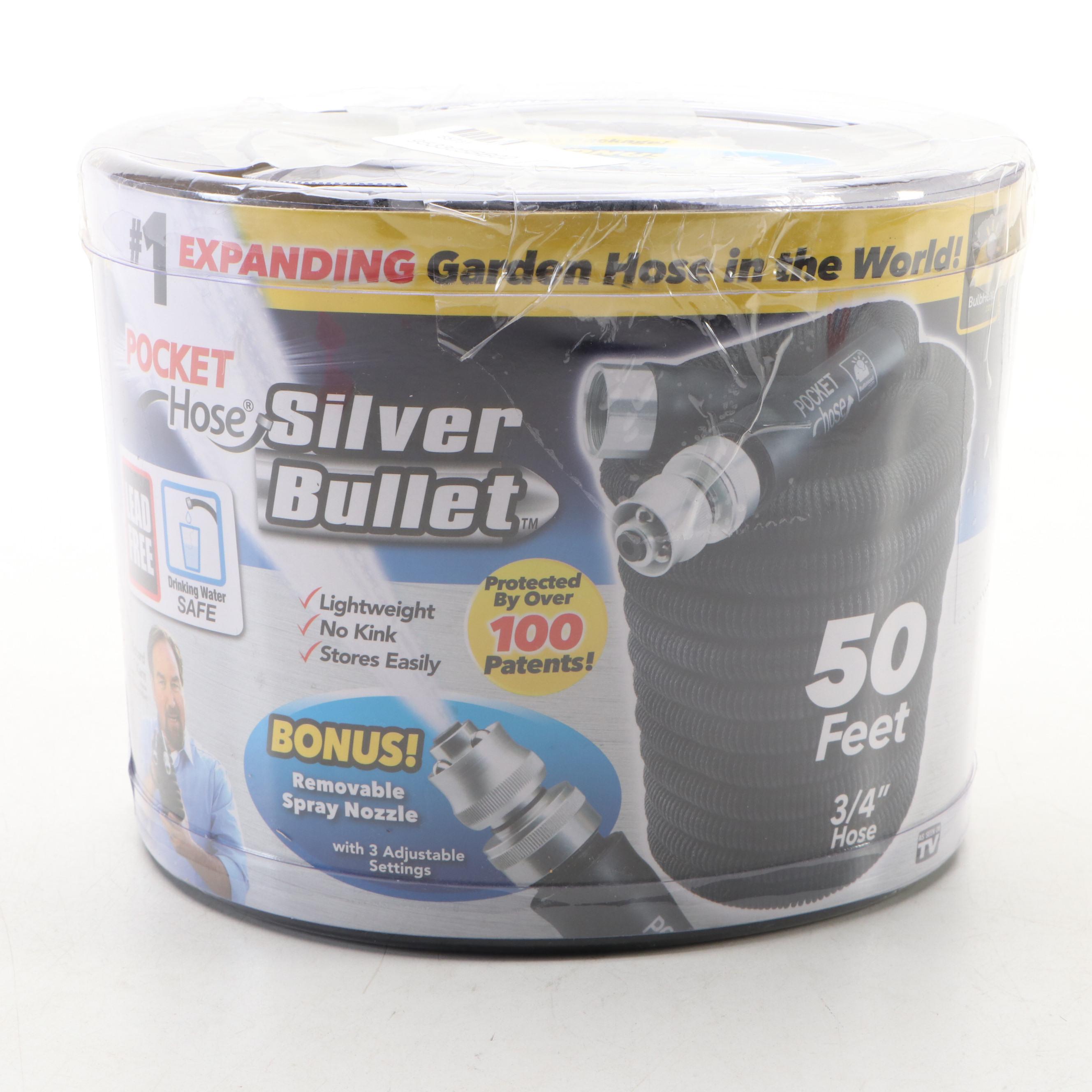 Pocket Hose Silver Bullet 50' Expandable Garden Hose in Retail Packaging