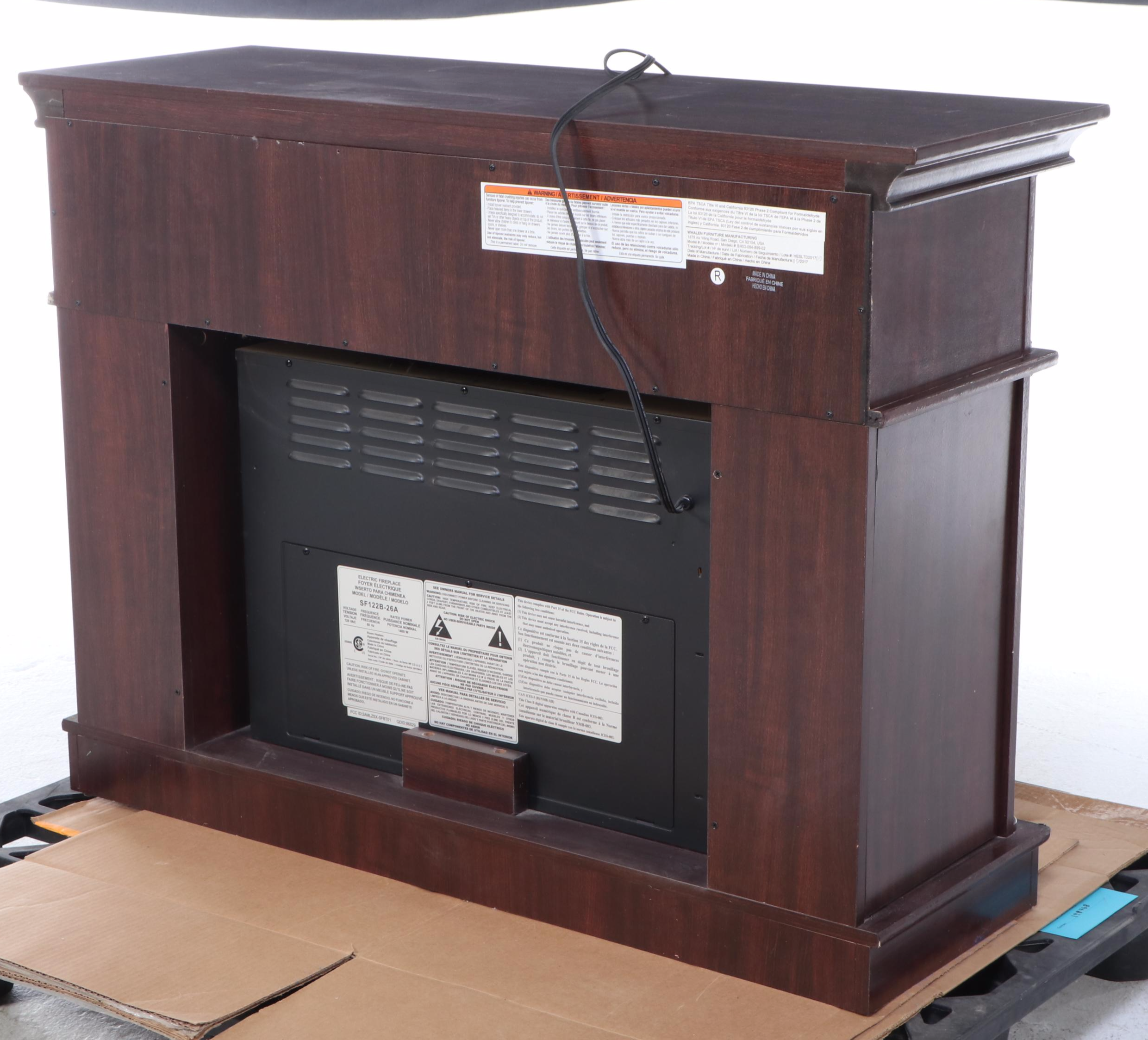 Whalen SF122B-26A Electric Fireplace with Remote, 2017