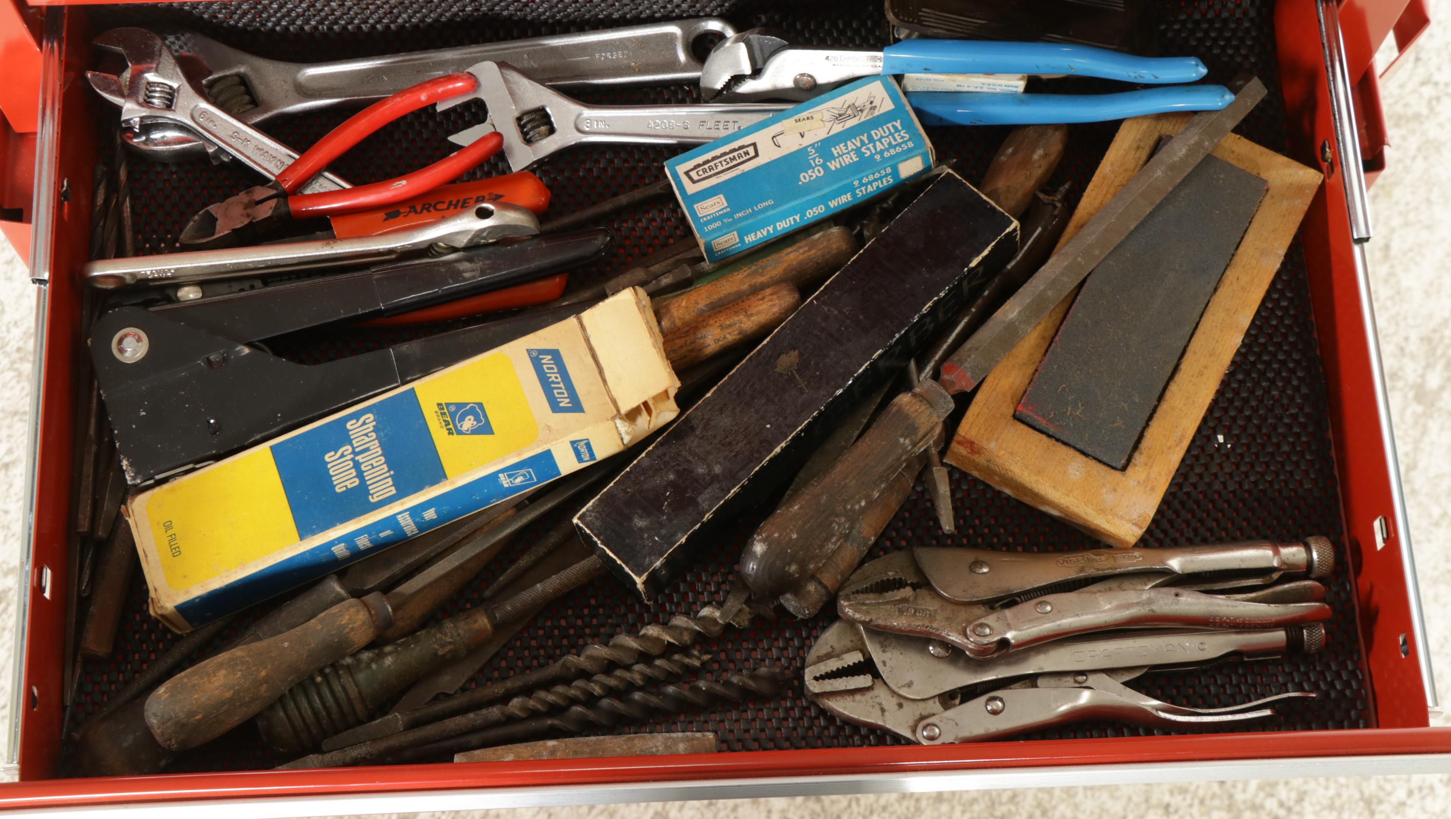 Three Tier Craftsman "Ball Bearing" Tool Chest with Tools