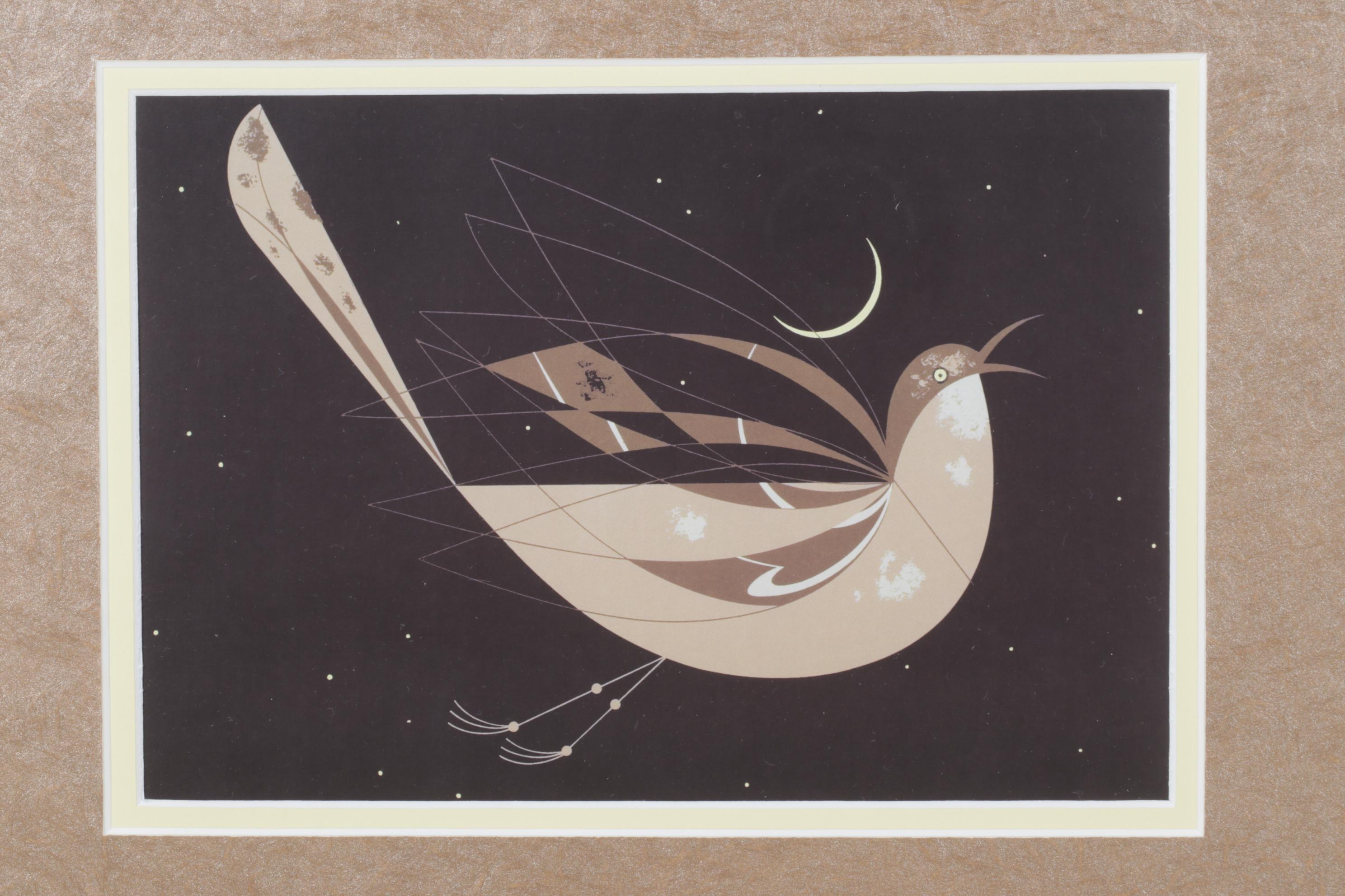 Charley Harper Offset Lithograph "Mockingbird", Mid-20th C.