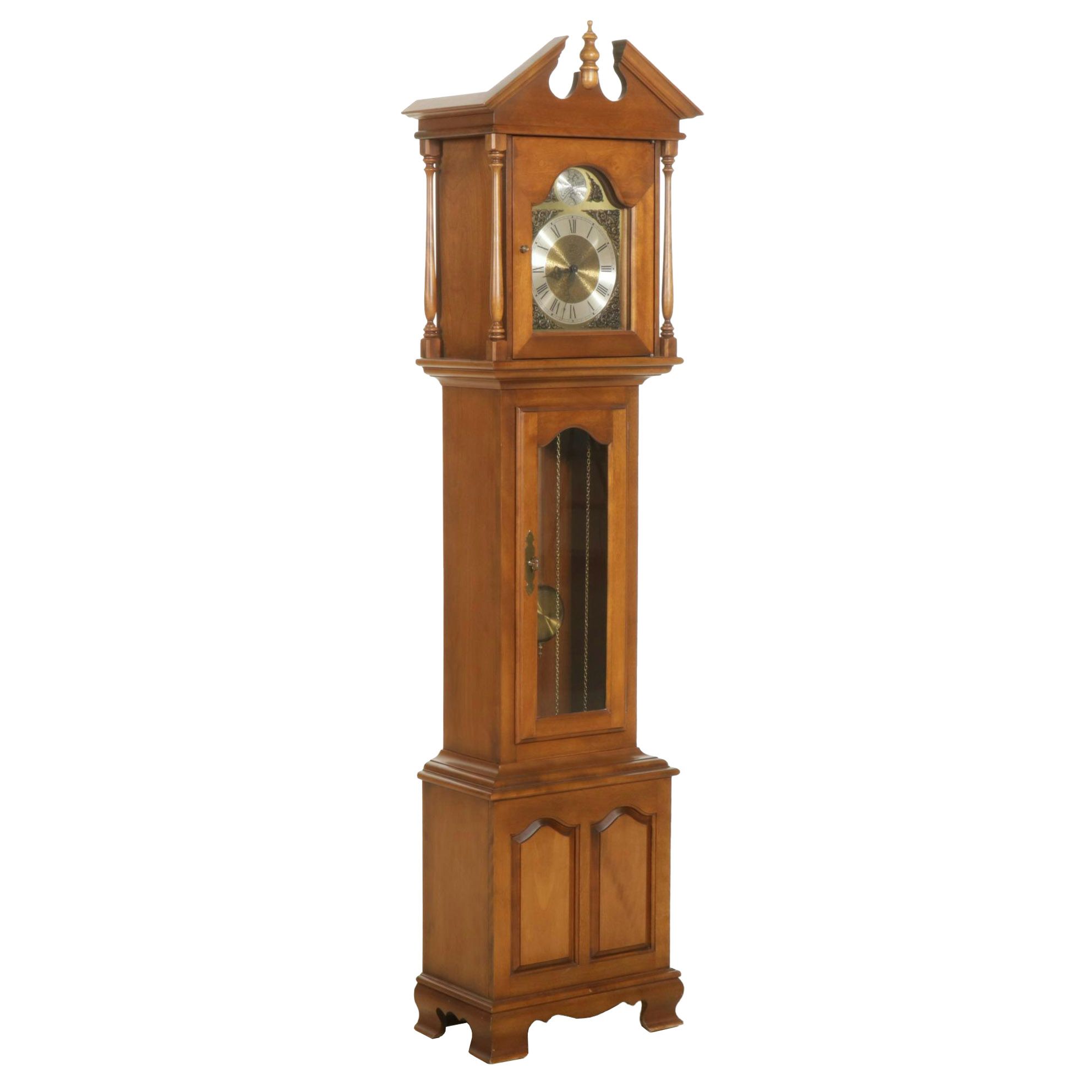 Ethan Allen Federal Style Maple Grandfather Clock