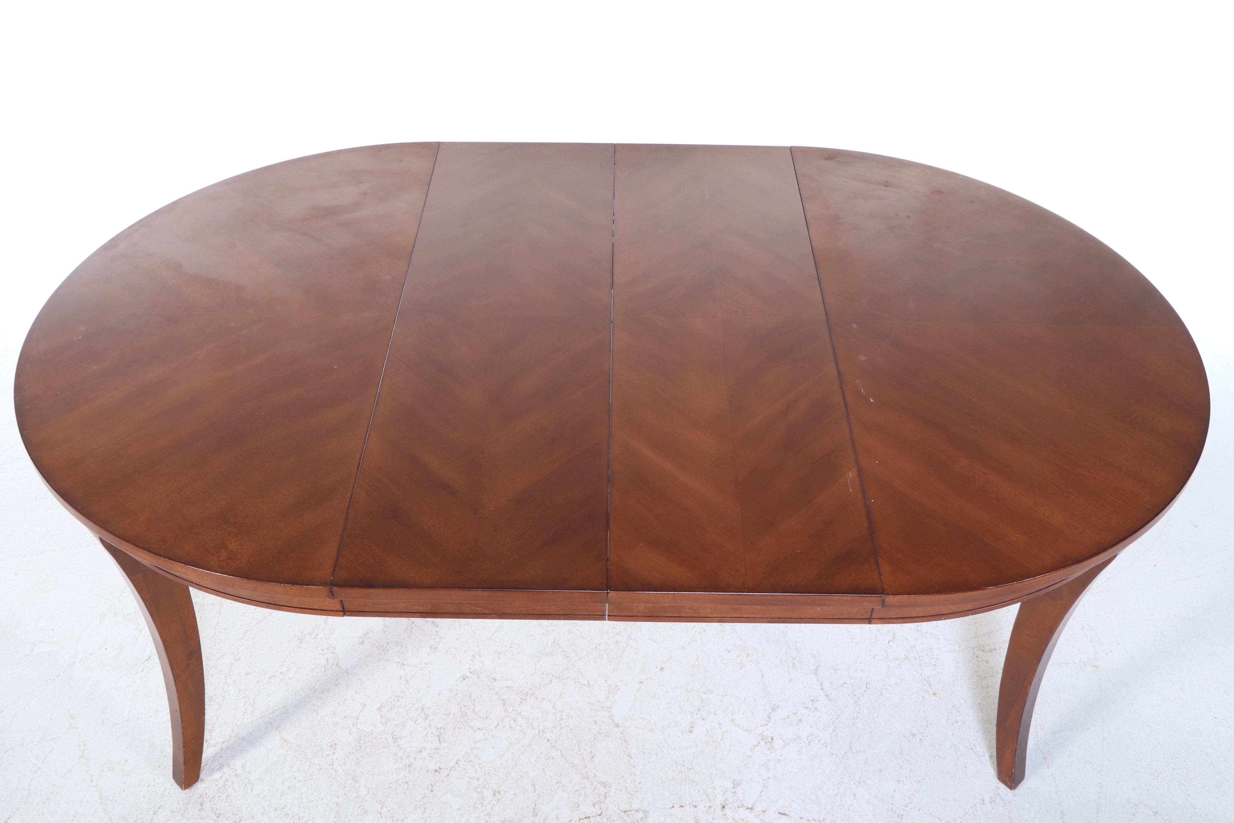 Markor International Contemporary Cherry Finish Dining Table and Four Chairs