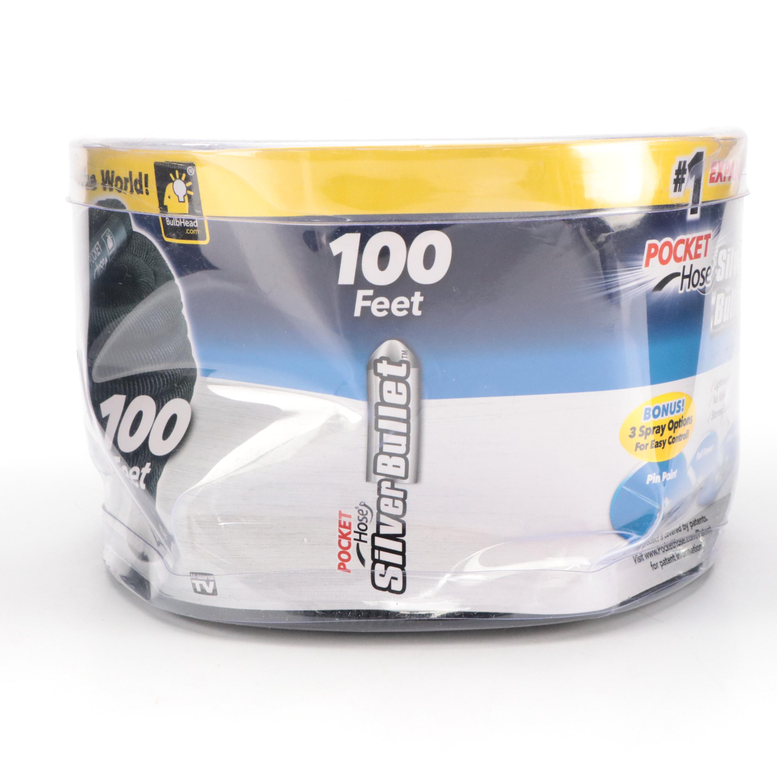 Pocket Hose Silver Bullet 100' Expandable Garden Hose in Retail Packaging