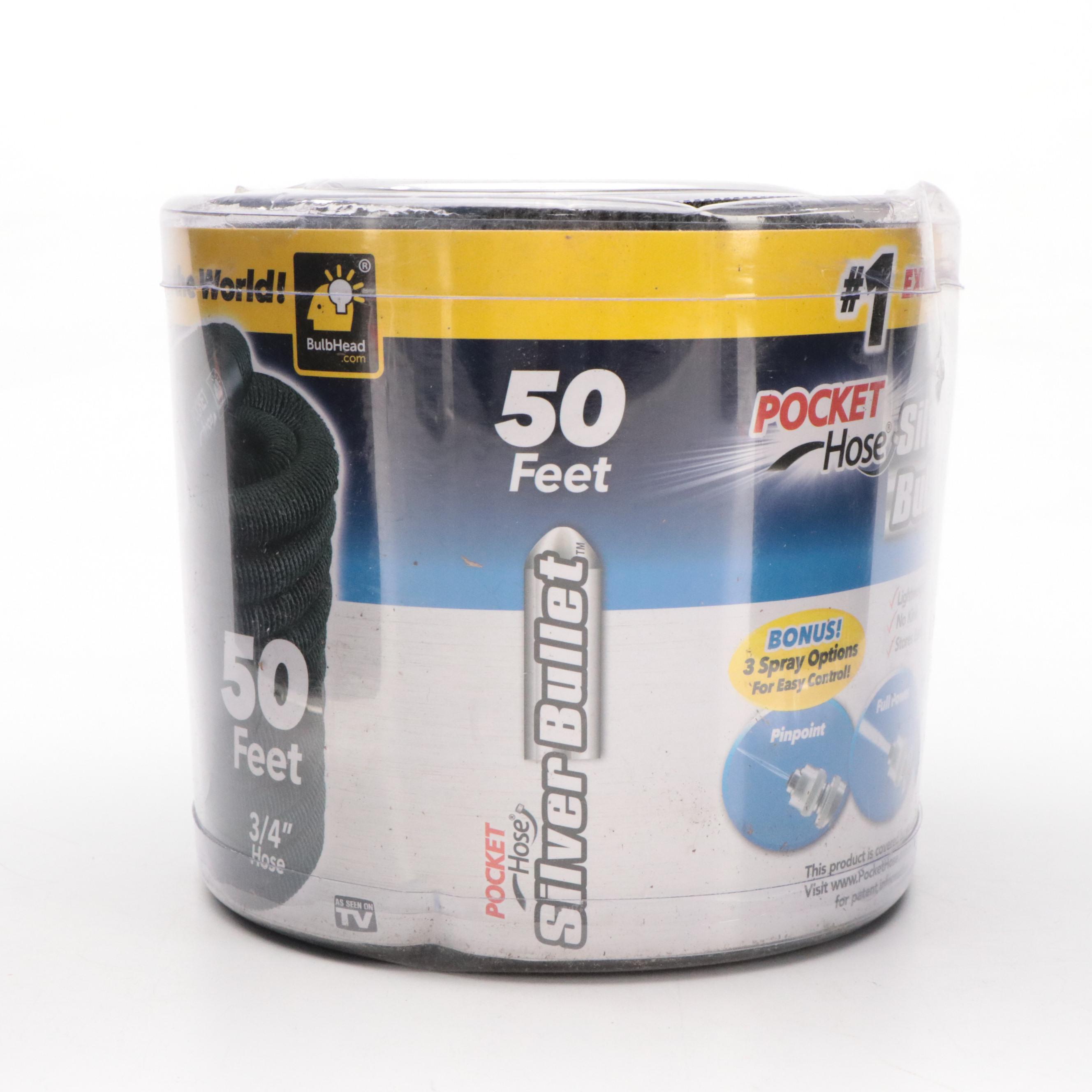 Pocket Hose Silver Bullet 50' Expandable Garden Hose in Retail Packaging