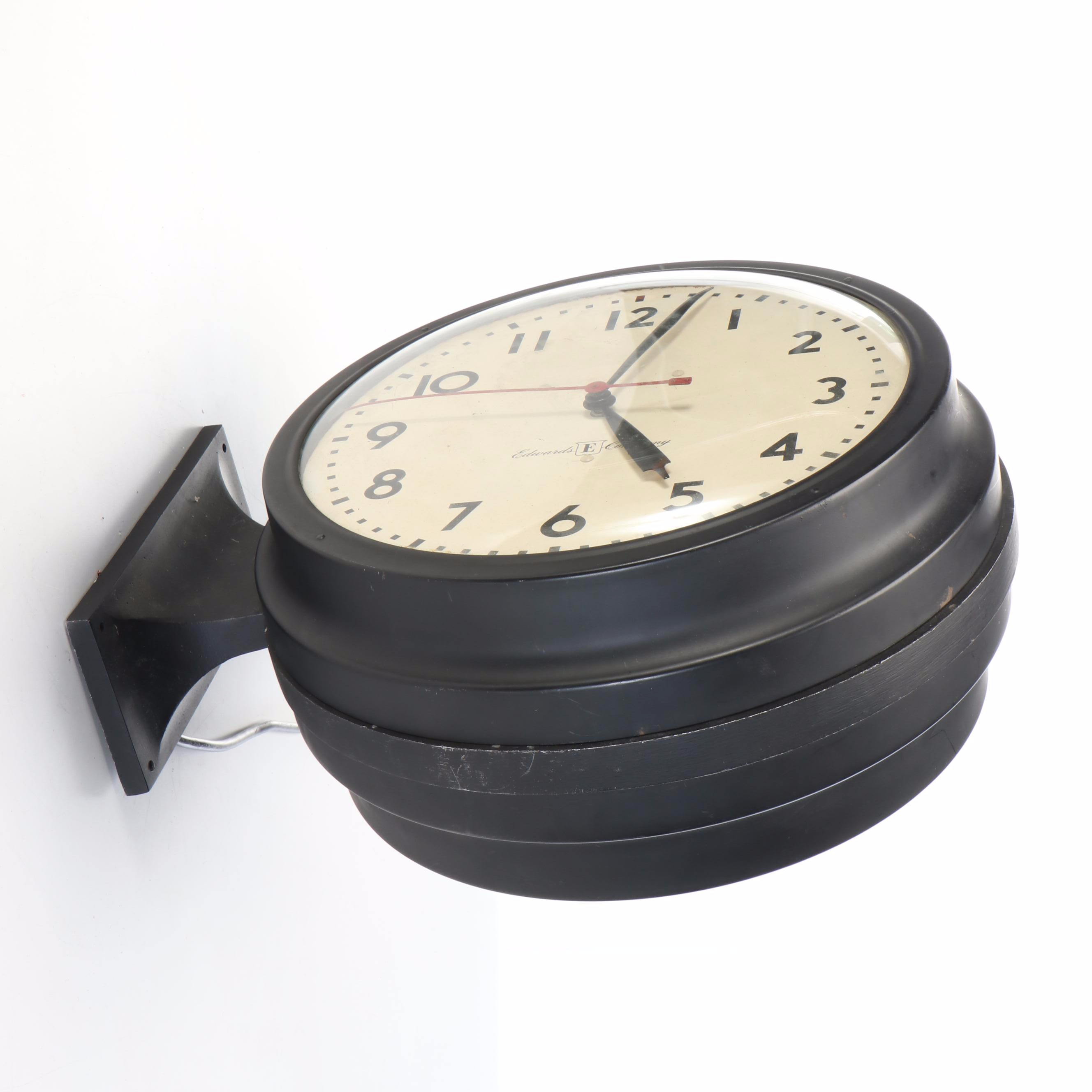 Edwards Synchromatic Double-Sided Wall Clock, Late 20th Century