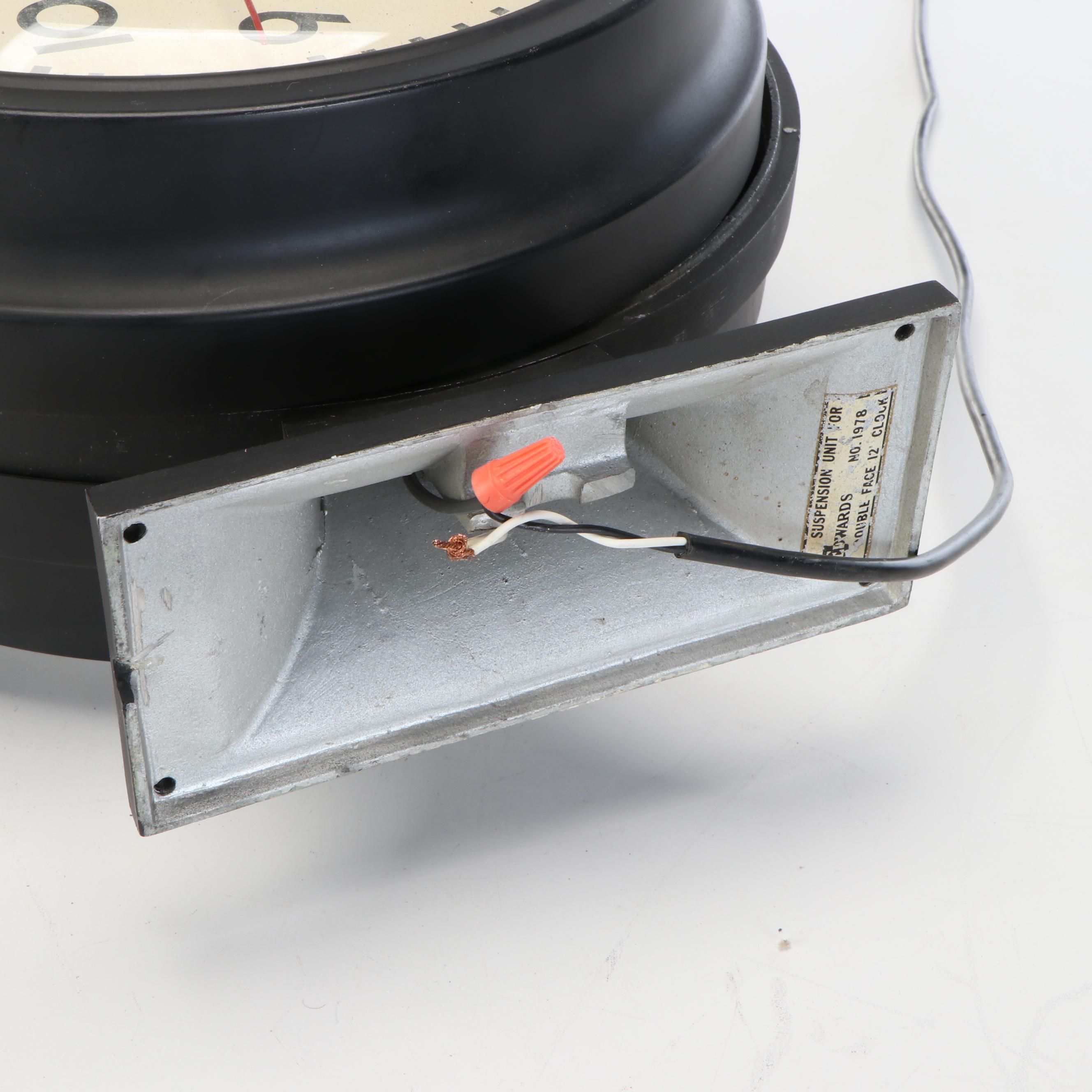 Edwards Synchromatic Double-Sided Wall Clock, Late 20th Century