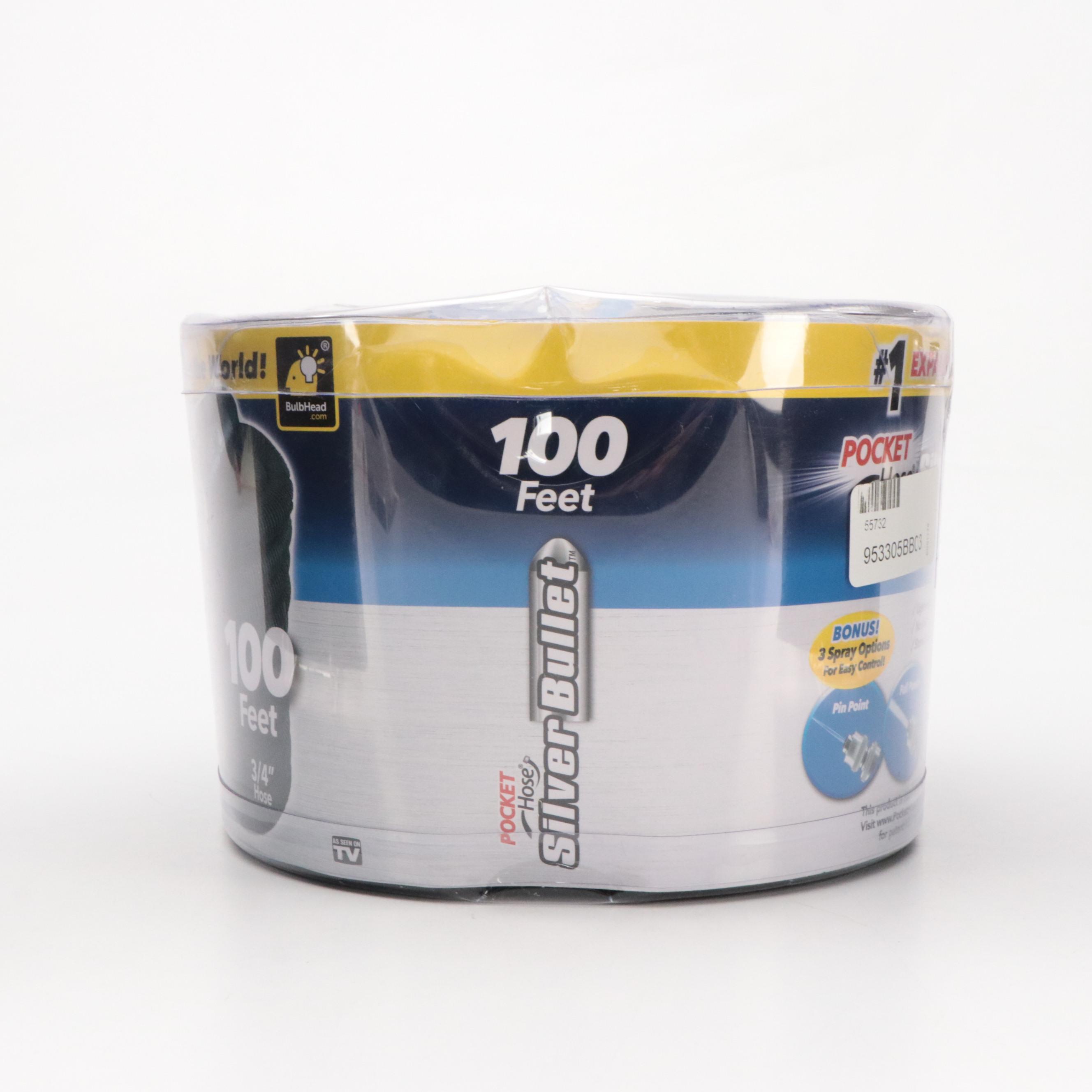 Pocket Hose Silver Bullet 100' Expandable Garden Hose in Retail Packaging