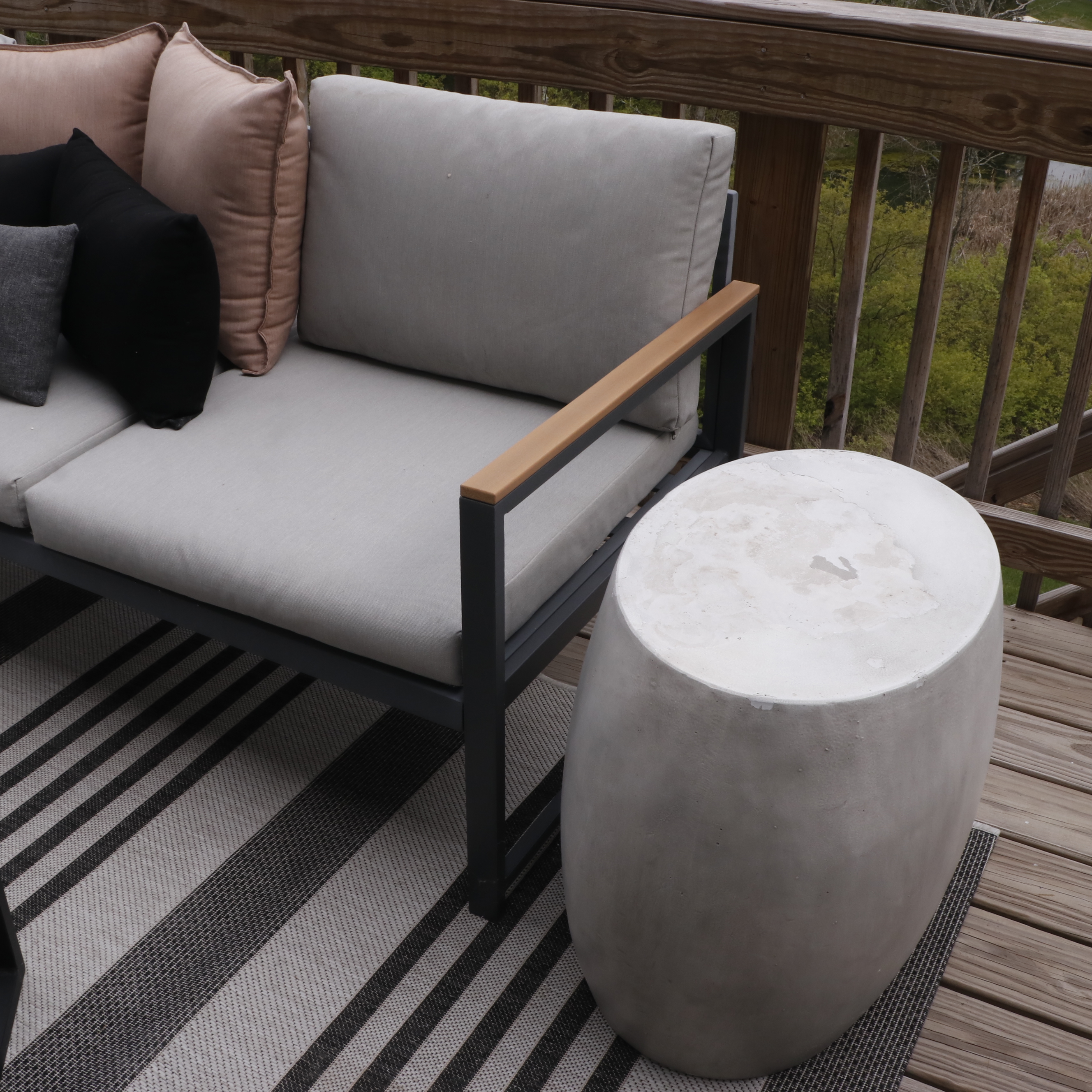 Hampton Bay Patio Lounge Chairs, Other Sofa, Ceramic End Tables and Safavieh Rug