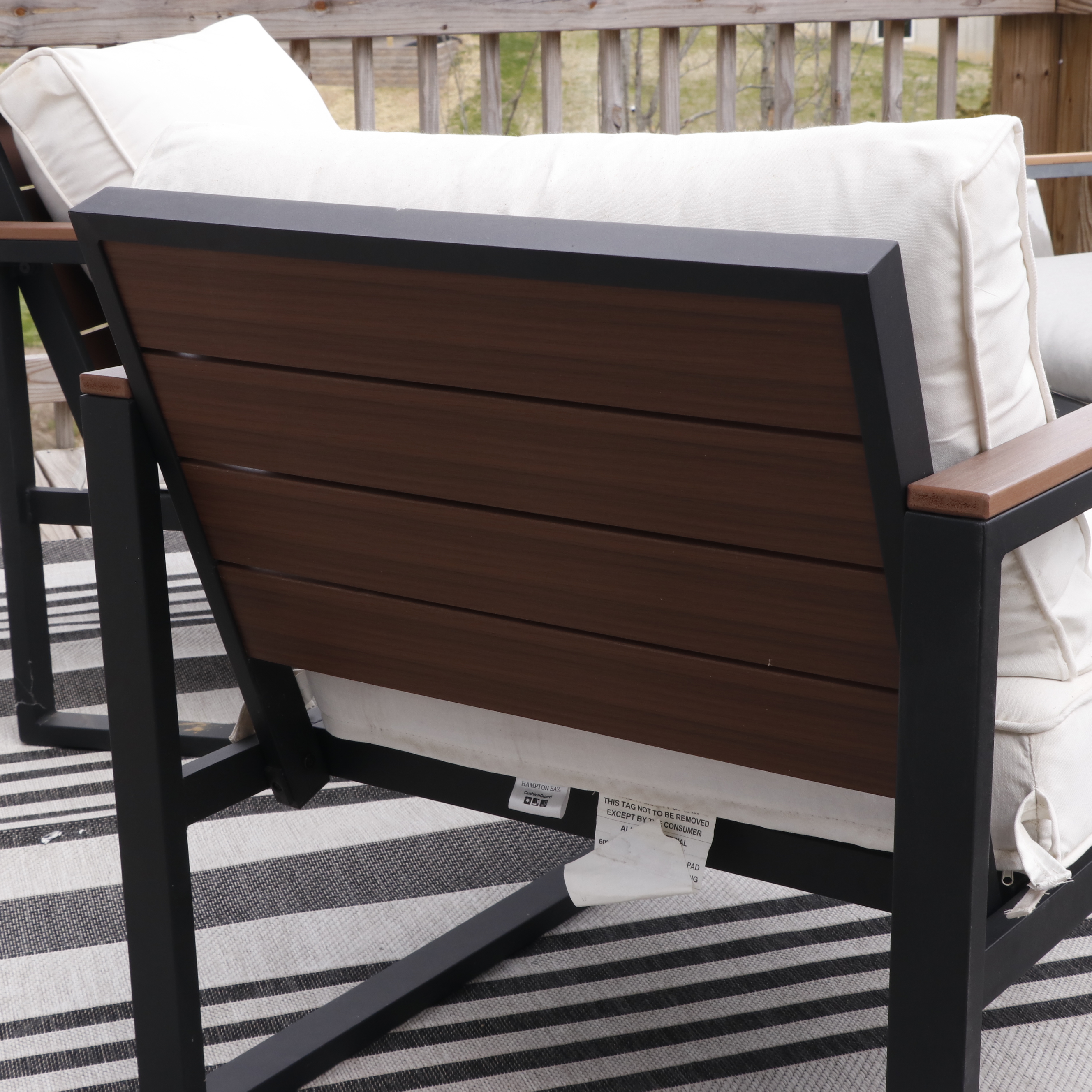 Hampton Bay Patio Lounge Chairs, Other Sofa, Ceramic End Tables and Safavieh Rug