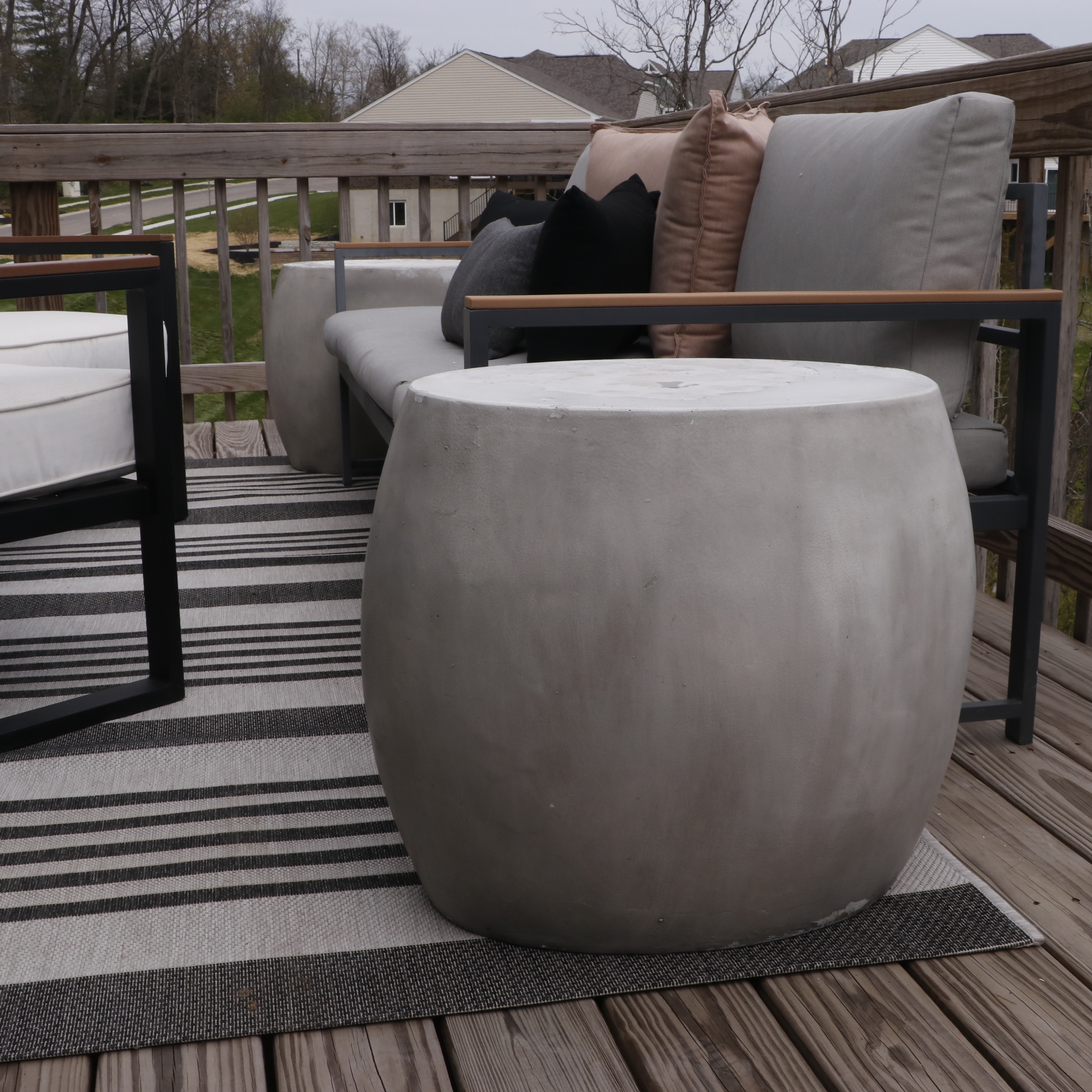 Hampton Bay Patio Lounge Chairs, Other Sofa, Ceramic End Tables and Safavieh Rug