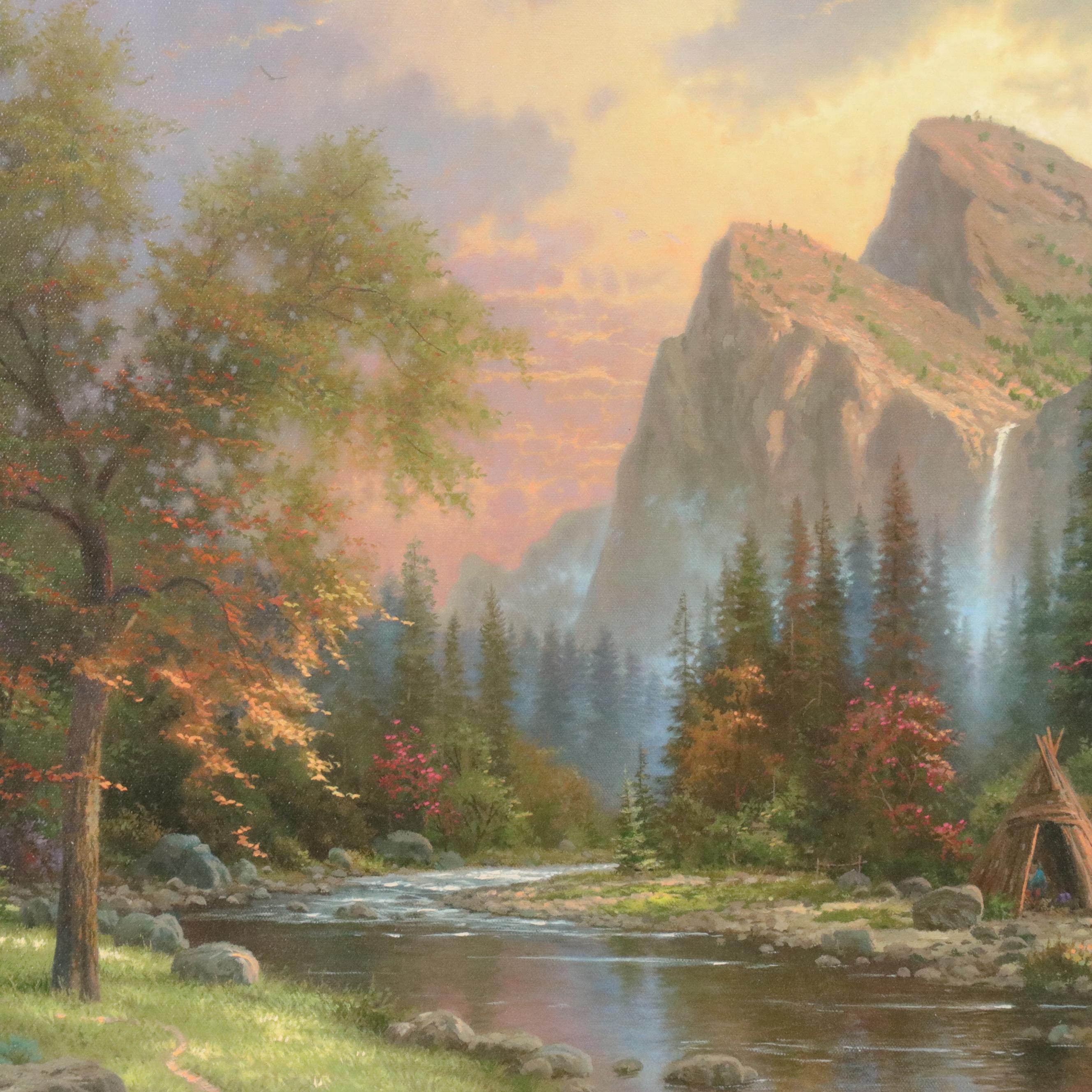 Offset Lithograph After Thomas Kinkade "The Mountains Declare His Glory"