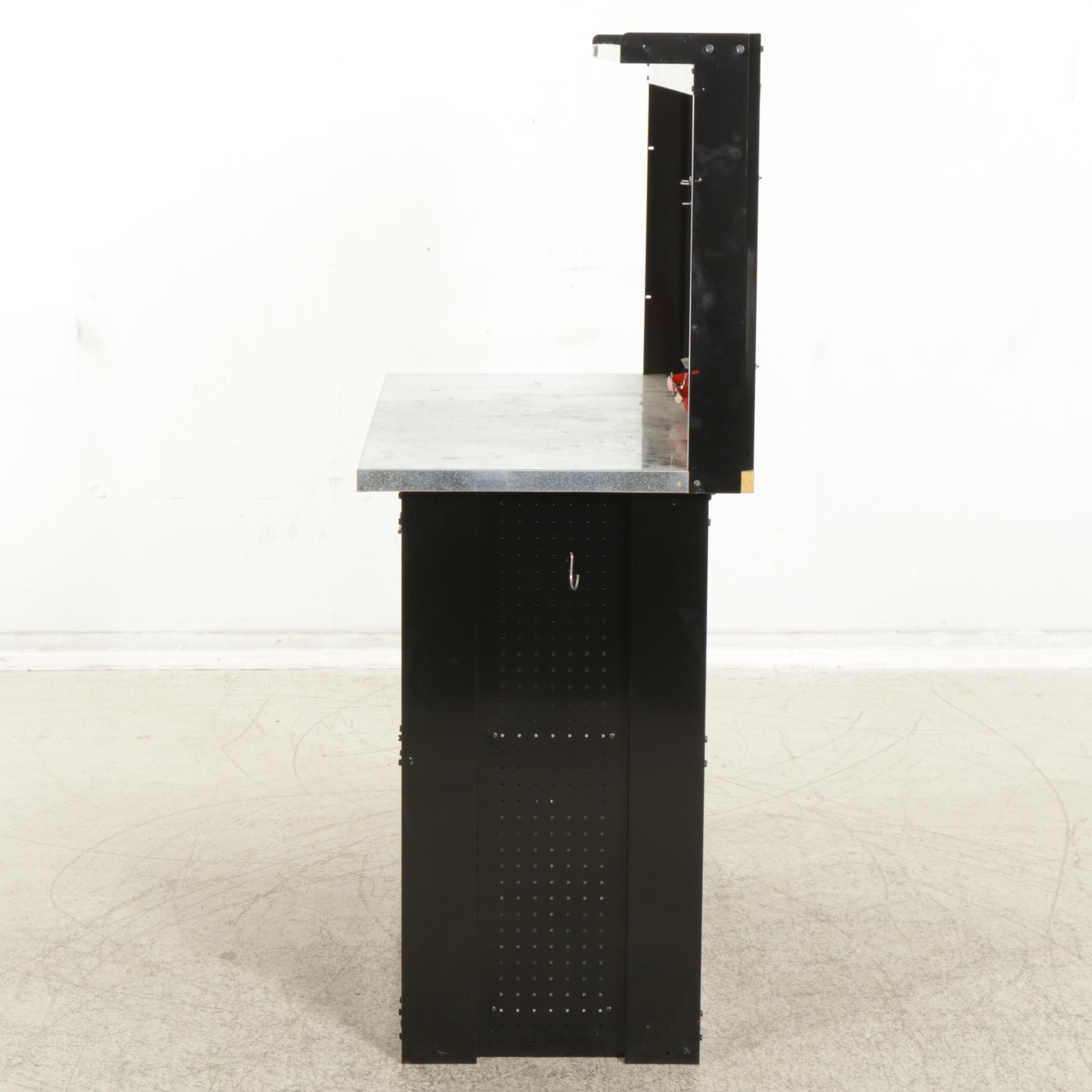Husky Metal Worktable with Peg Board Back