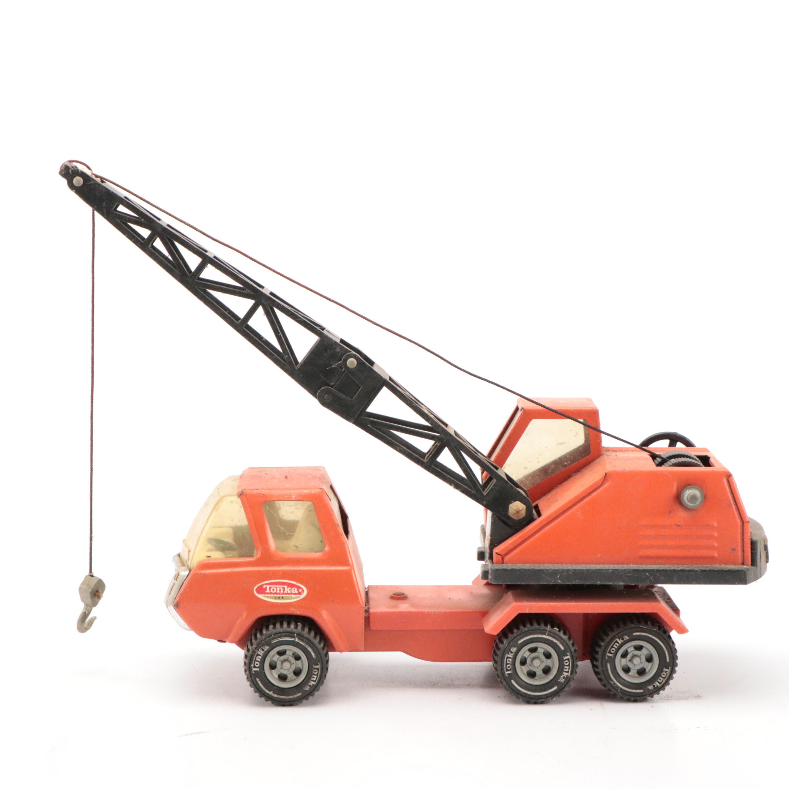 Tonka Wrecker Truck and Crane Truck Pressed Steel Toys