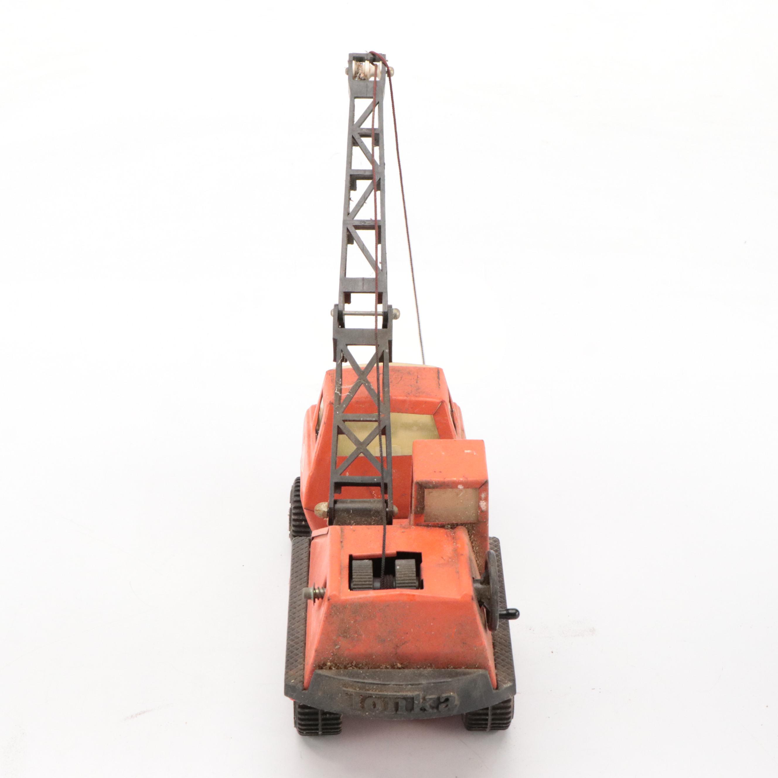 Tonka Wrecker Truck and Crane Truck Pressed Steel Toys