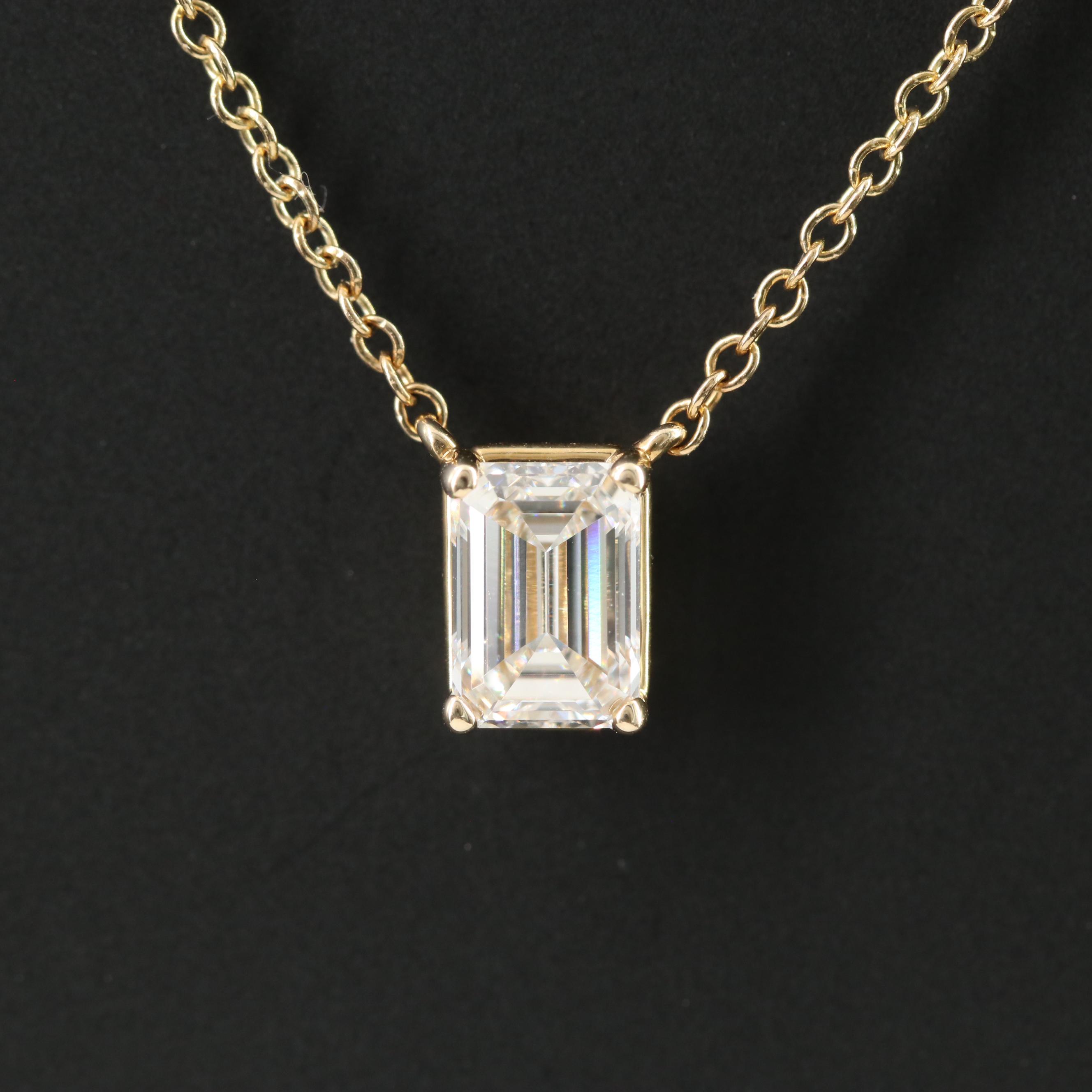 14K 0.75 CT Lab Grown Diamond Necklace with IGI Report