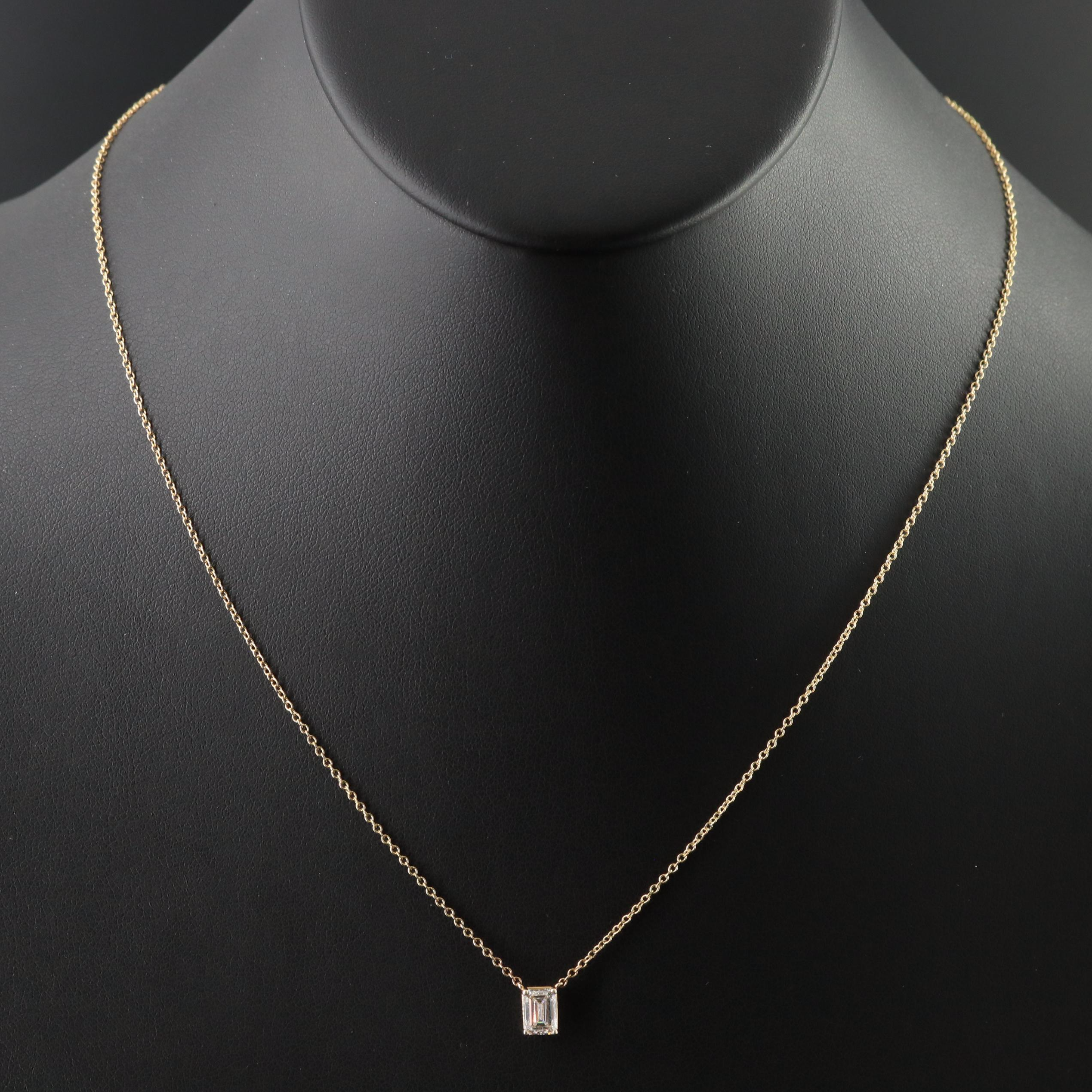 14K 0.75 CT Lab Grown Diamond Necklace with IGI Report