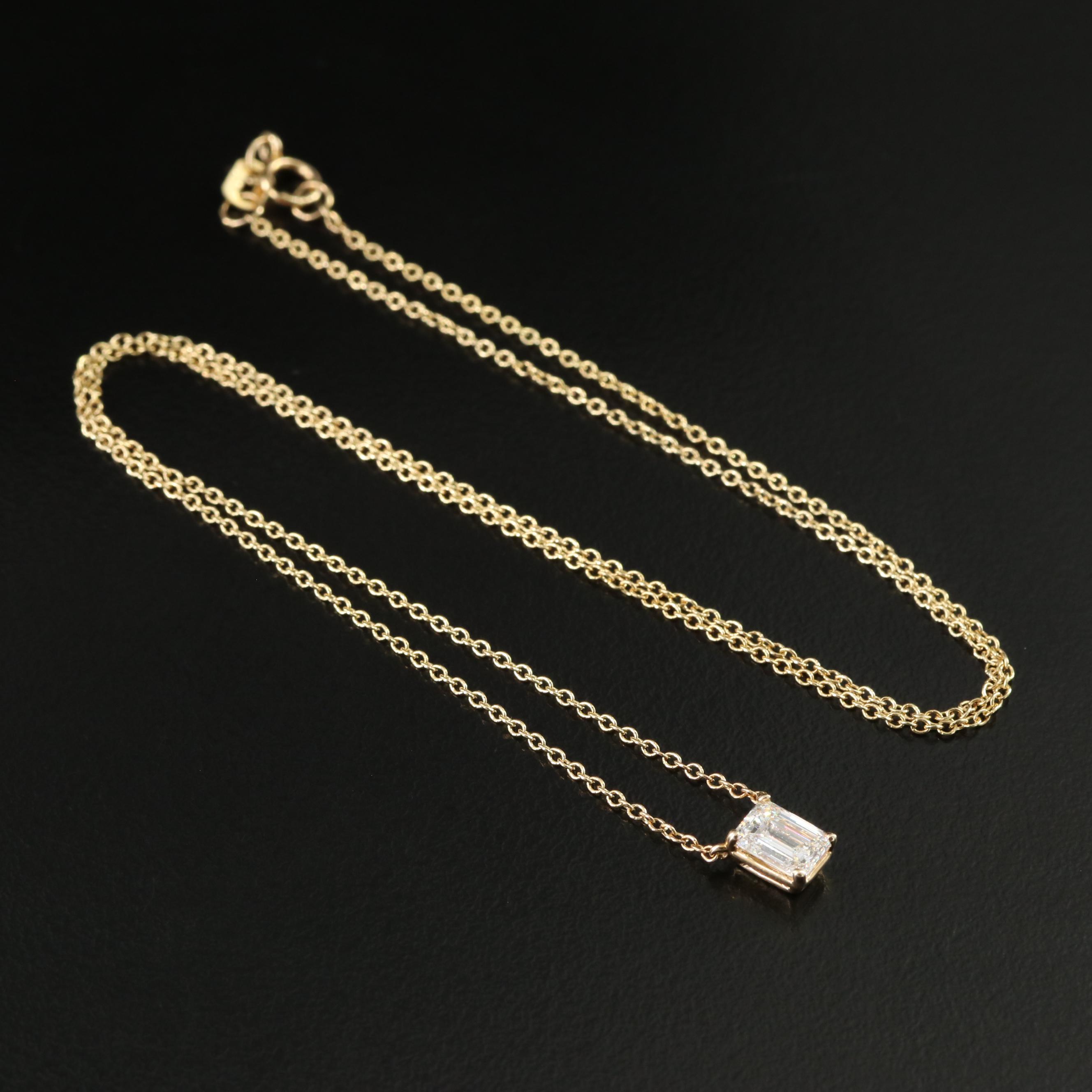 14K 0.75 CT Lab Grown Diamond Necklace with IGI Report