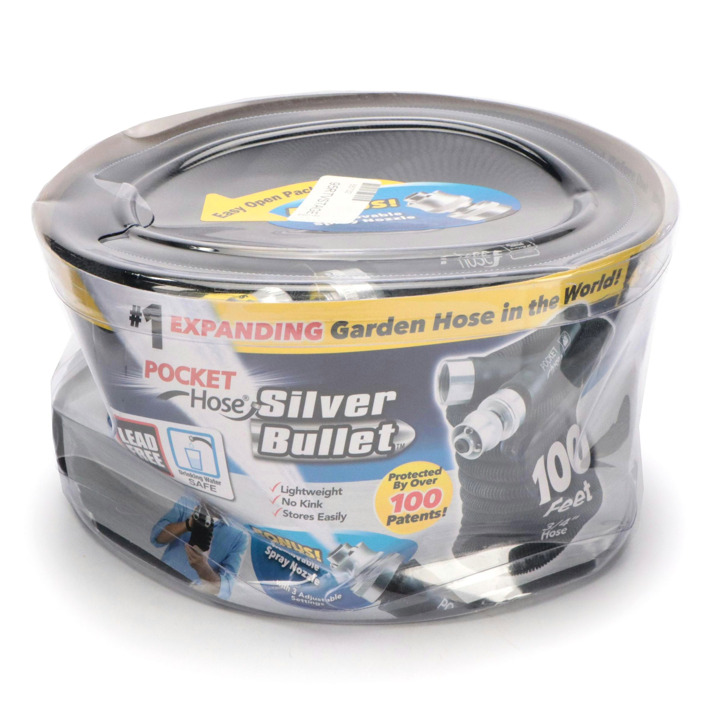 Pocket Hose Silver Bullet 100' Expandable Garden Hose in Retail Packaging