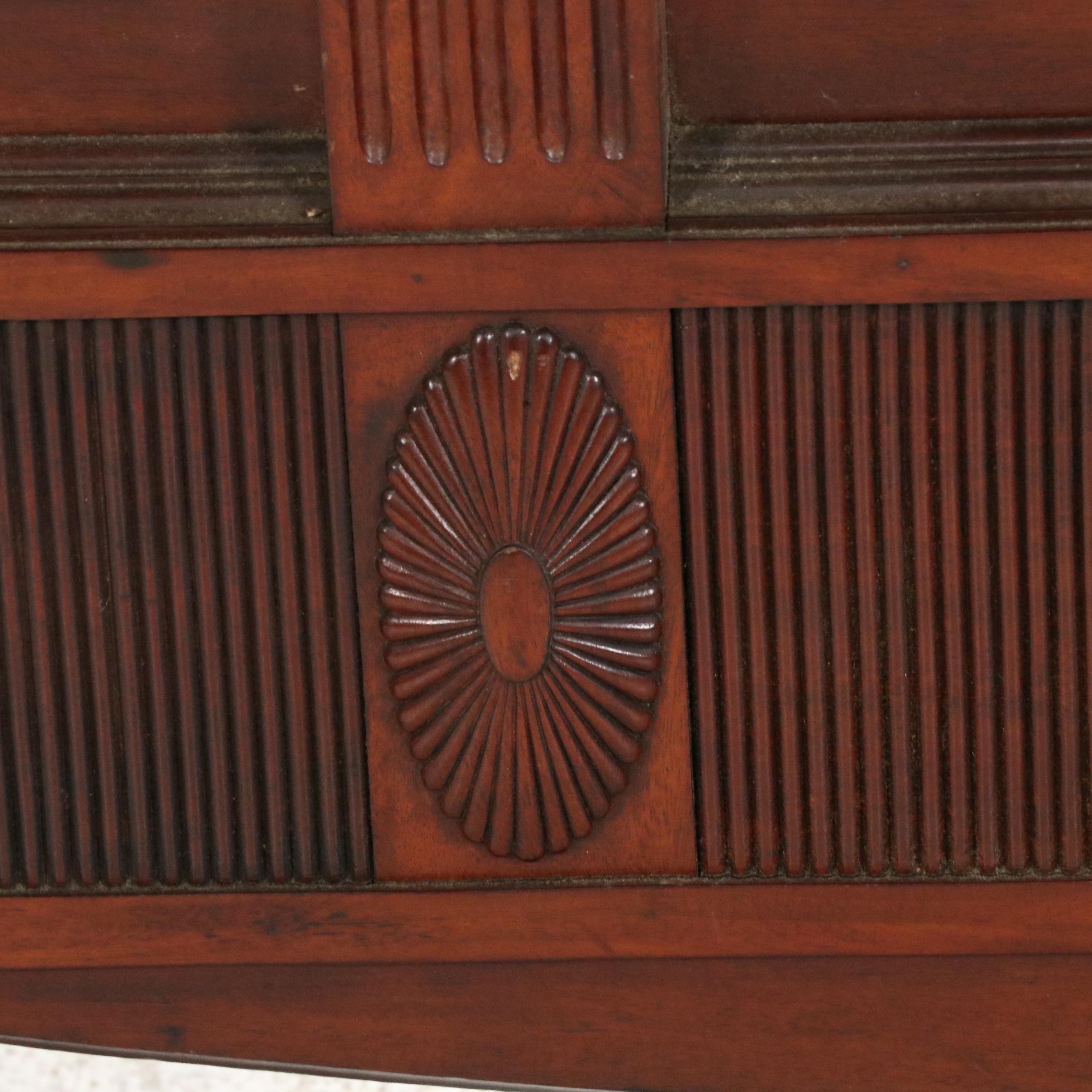 Chippendale Style Brass-Mounted and Carved Mahogany Full Bed, Early 20th Century